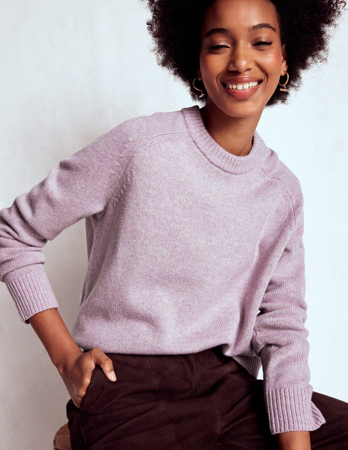 Marion Merino Jumper-Lilac Frost Purple