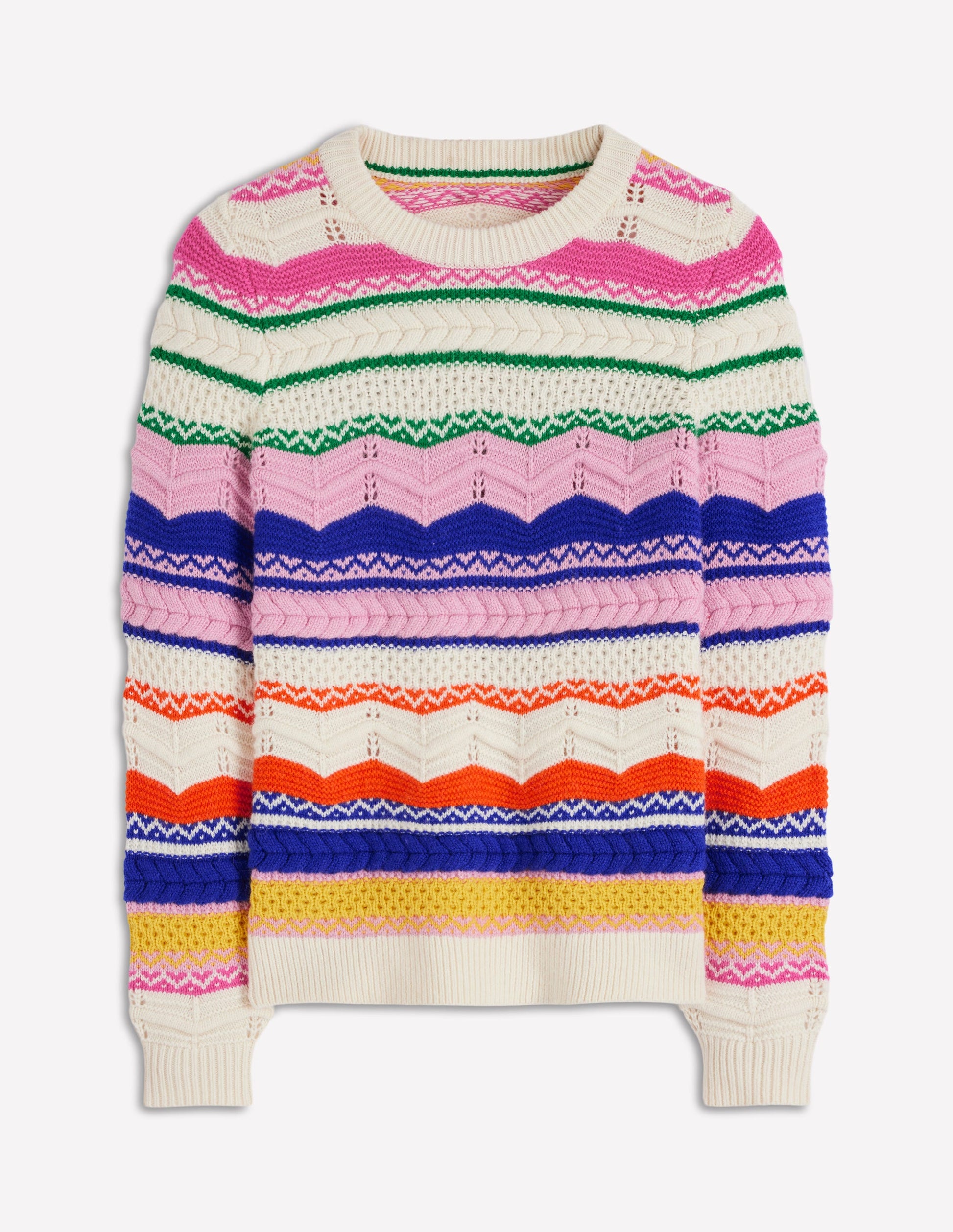 Textured Fair Isle Jumper-Multi-8