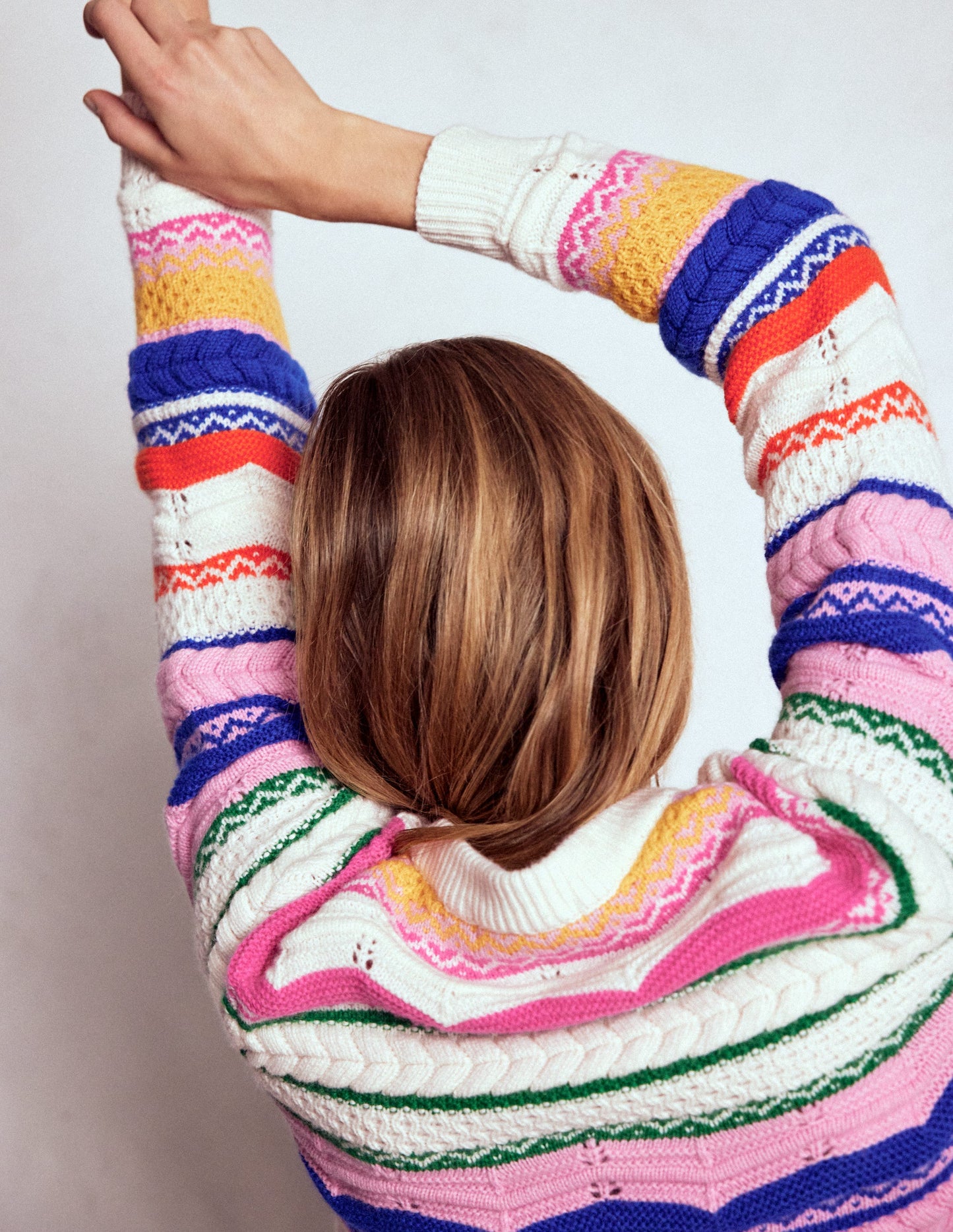 Textured Fair Isle Jumper-Multi