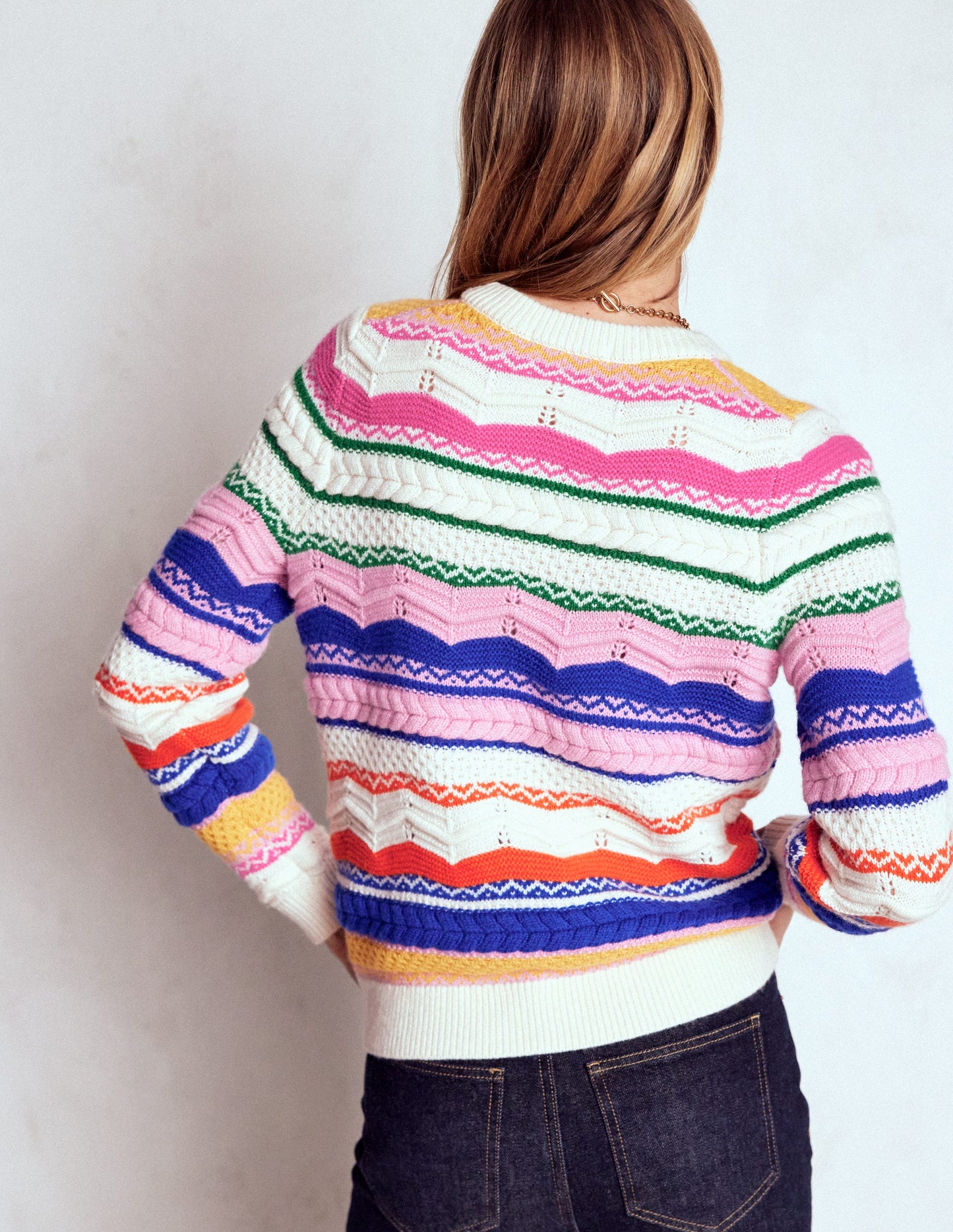 Textured Fair Isle Jumper-Multi