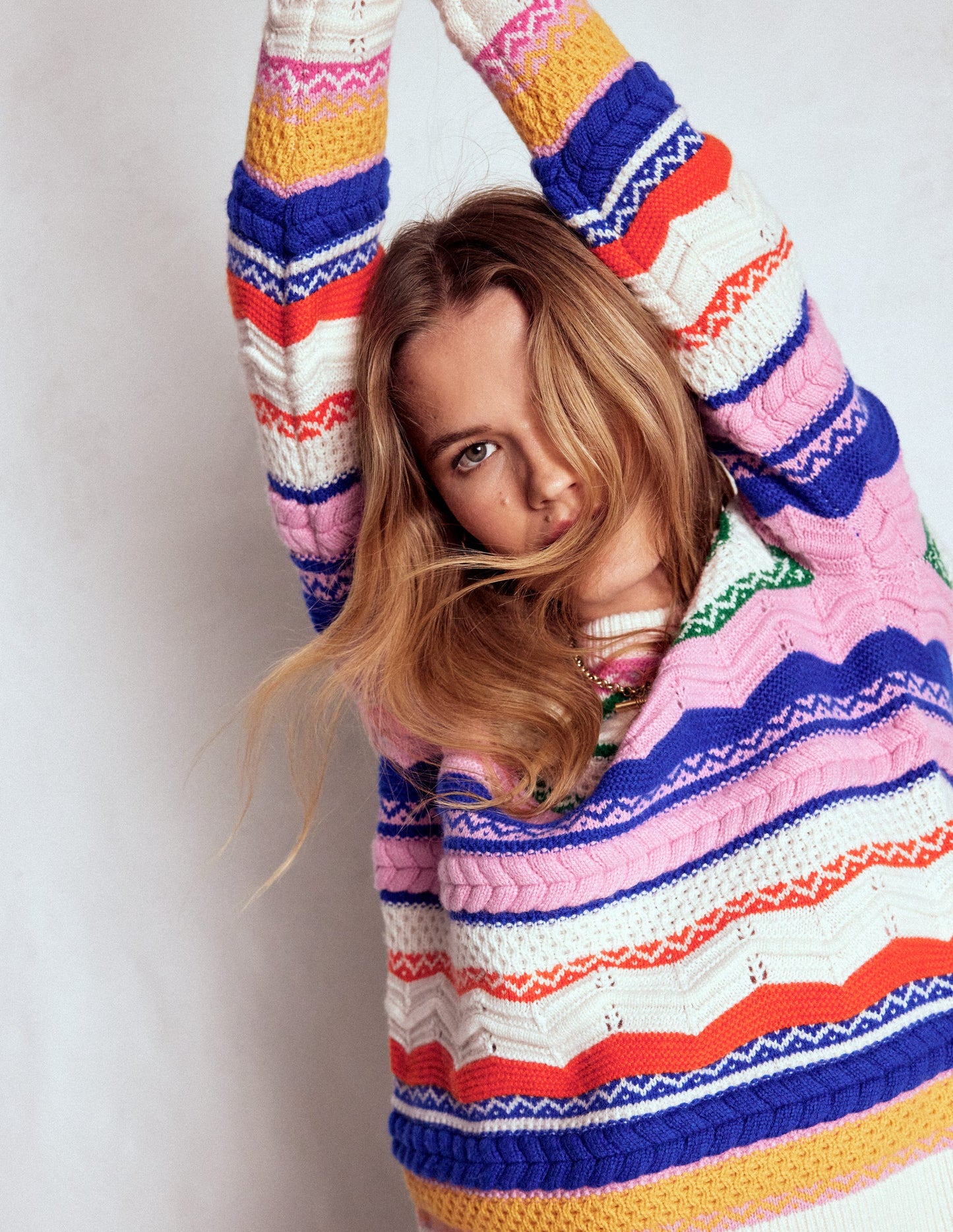 Textured Fair Isle Jumper-Multi