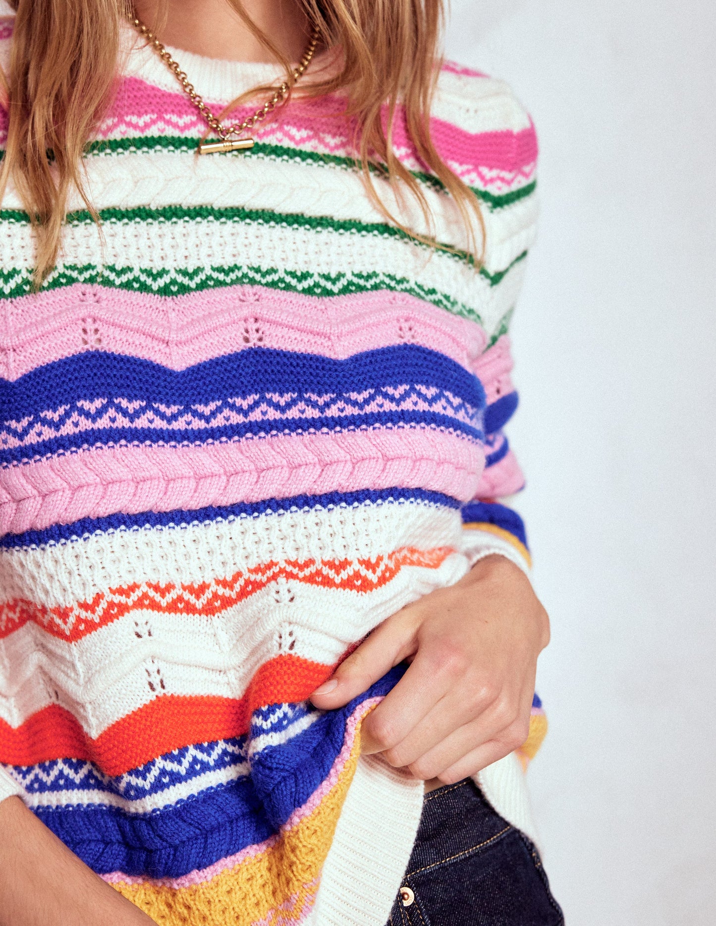 Textured Fair Isle Jumper-Multi