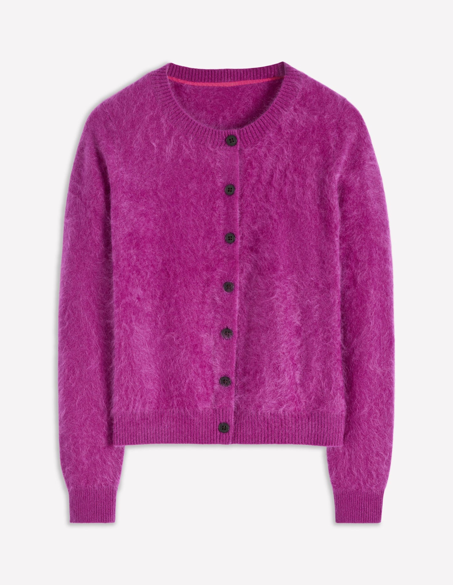 Brushed Crop Cashmere Cardigan-Regal Purple