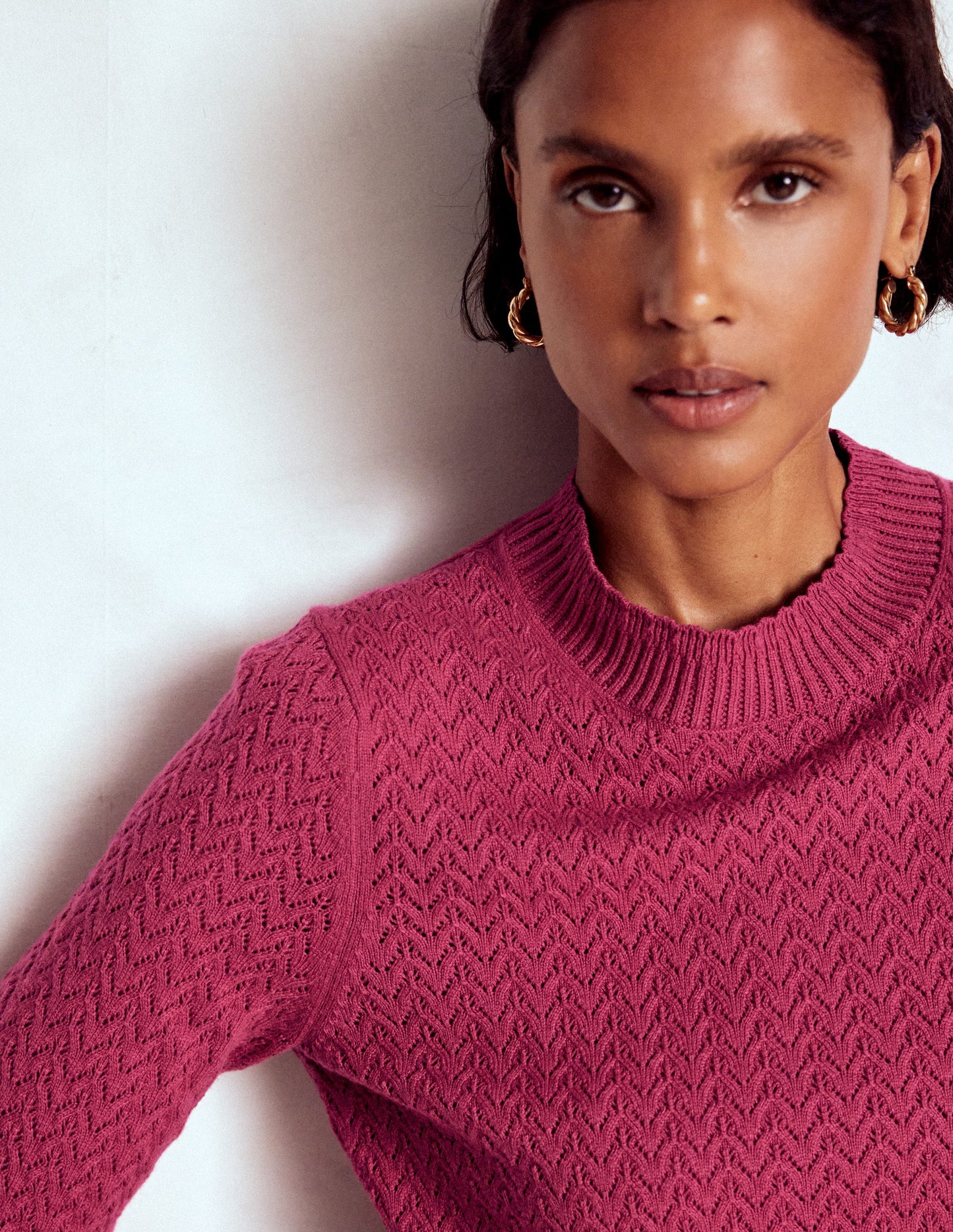 Diane Pointelle Jumper-Bright Cherry