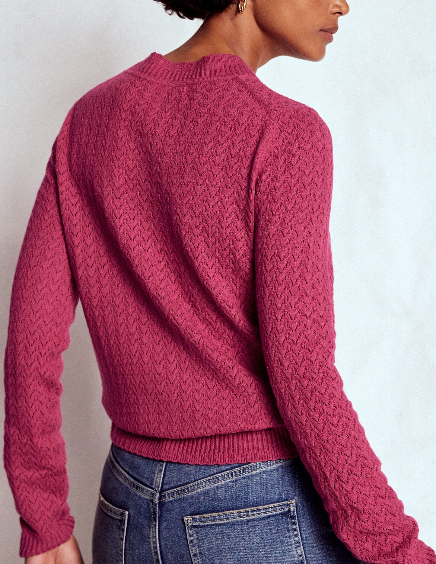 Diane Pointelle Jumper-Bright Cherry