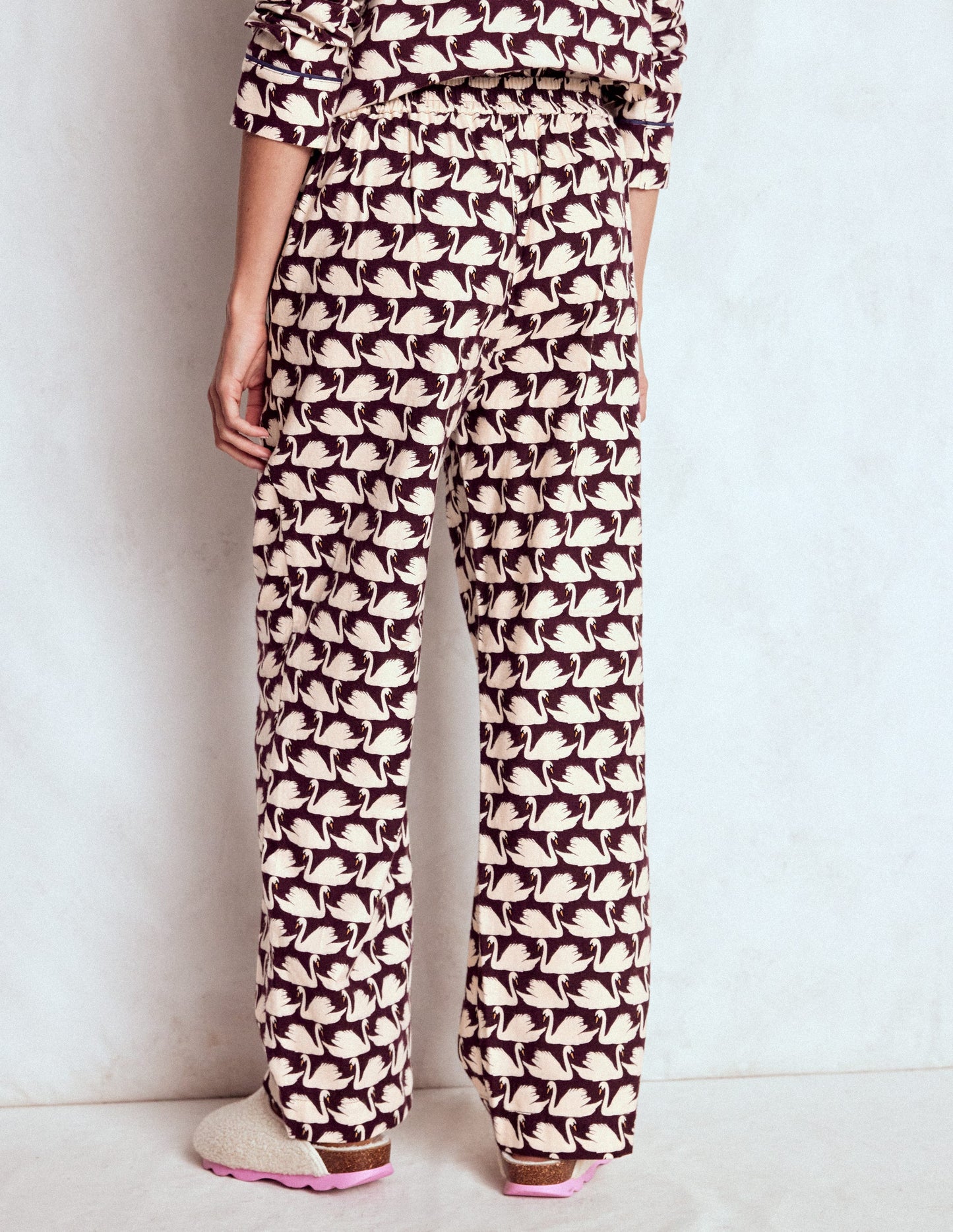 Brushed Cotton Pyjama Trousers-Winetasting, Geo Swan