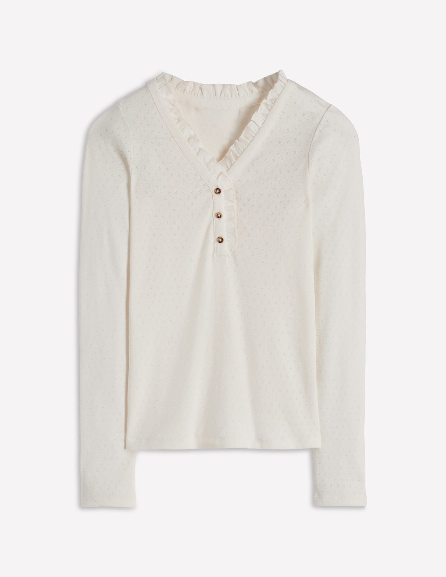 Henley Pyjama Top-Ivory