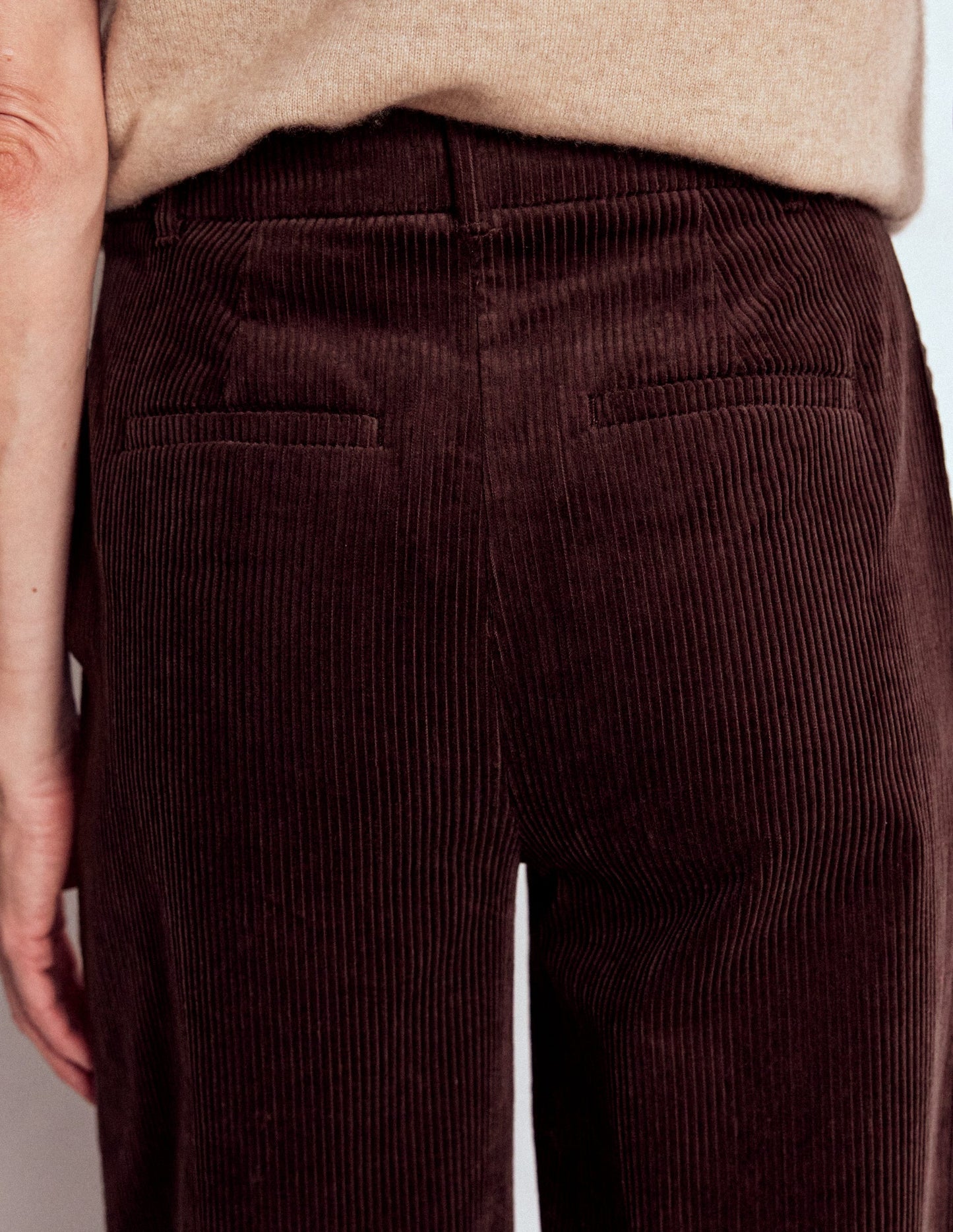 Belgravia Cord Trousers-Deep Aubergine