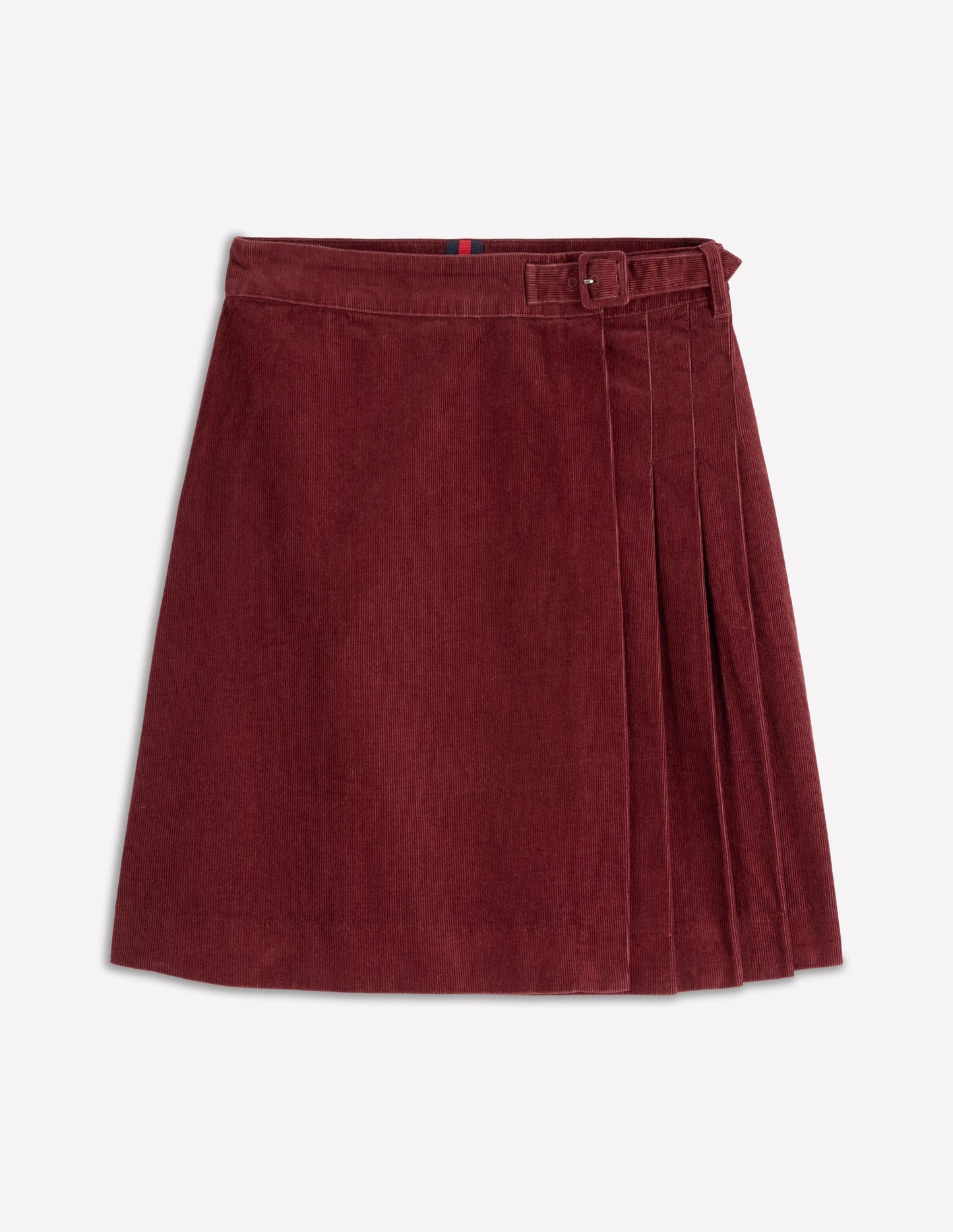 Helen Cord Kilt Skirt-Chestnut