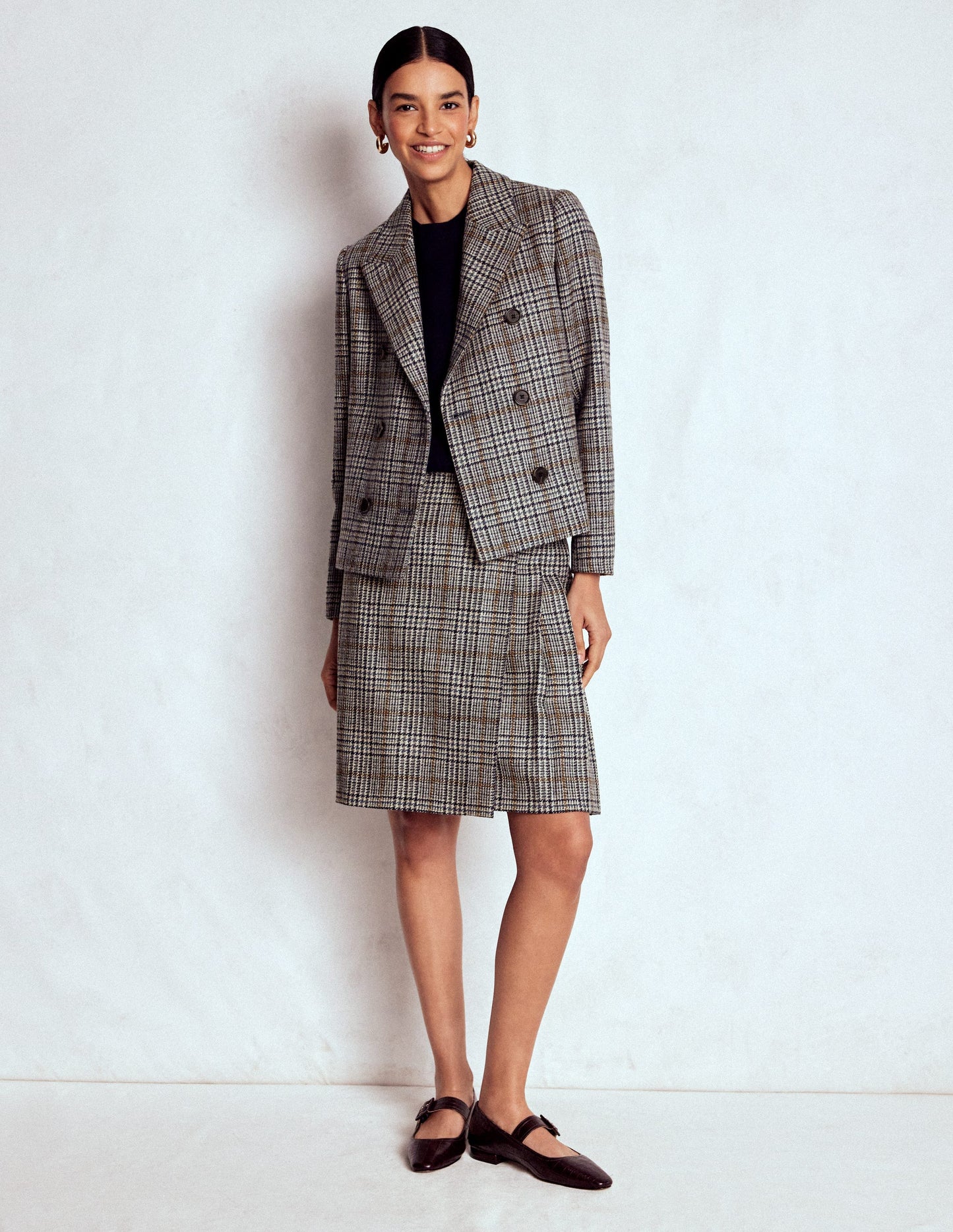 Helen Wool Kilt Skirt-Blue and Grey Prince of Wales