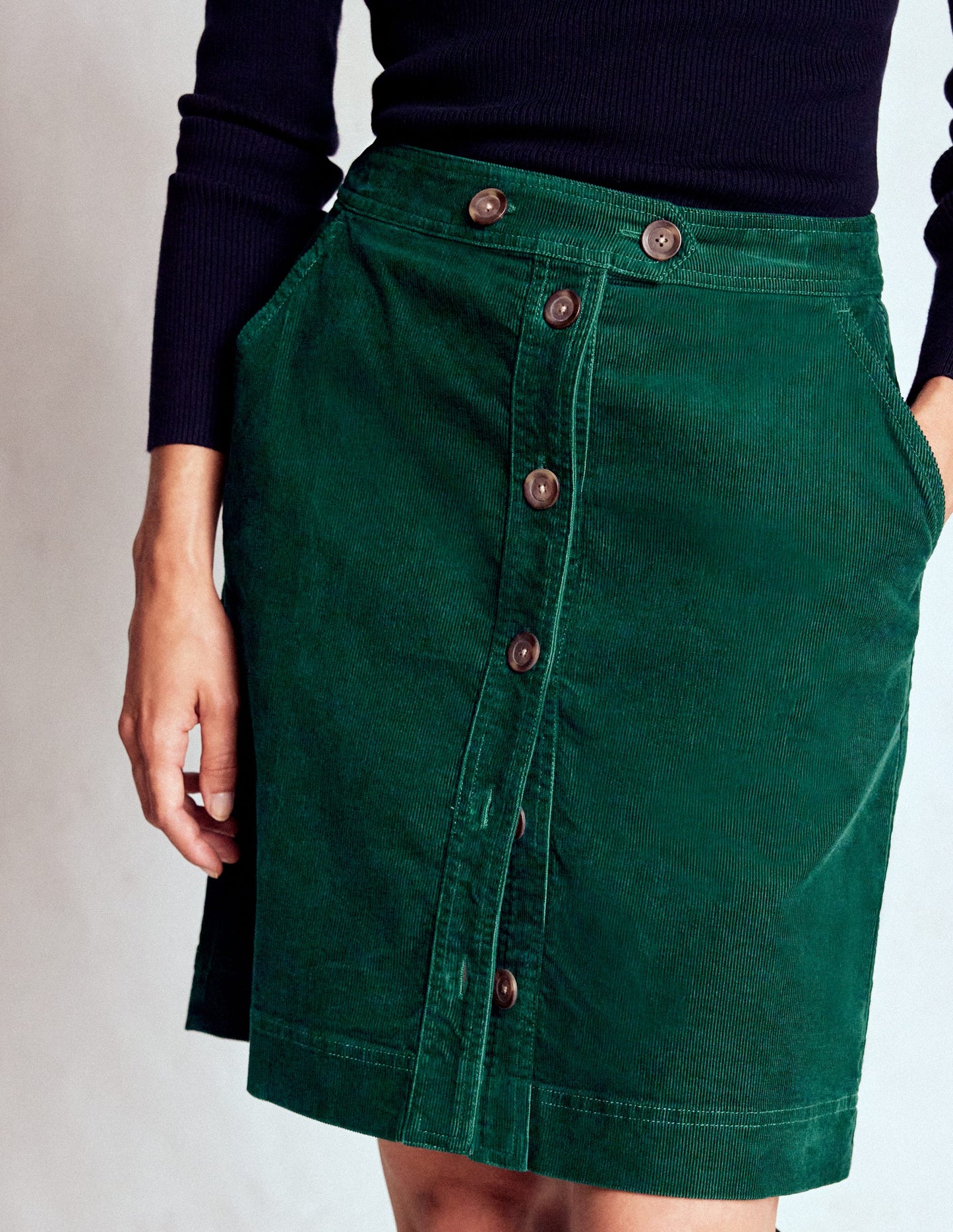 Cecelia Cord Skirt-Emerald Night