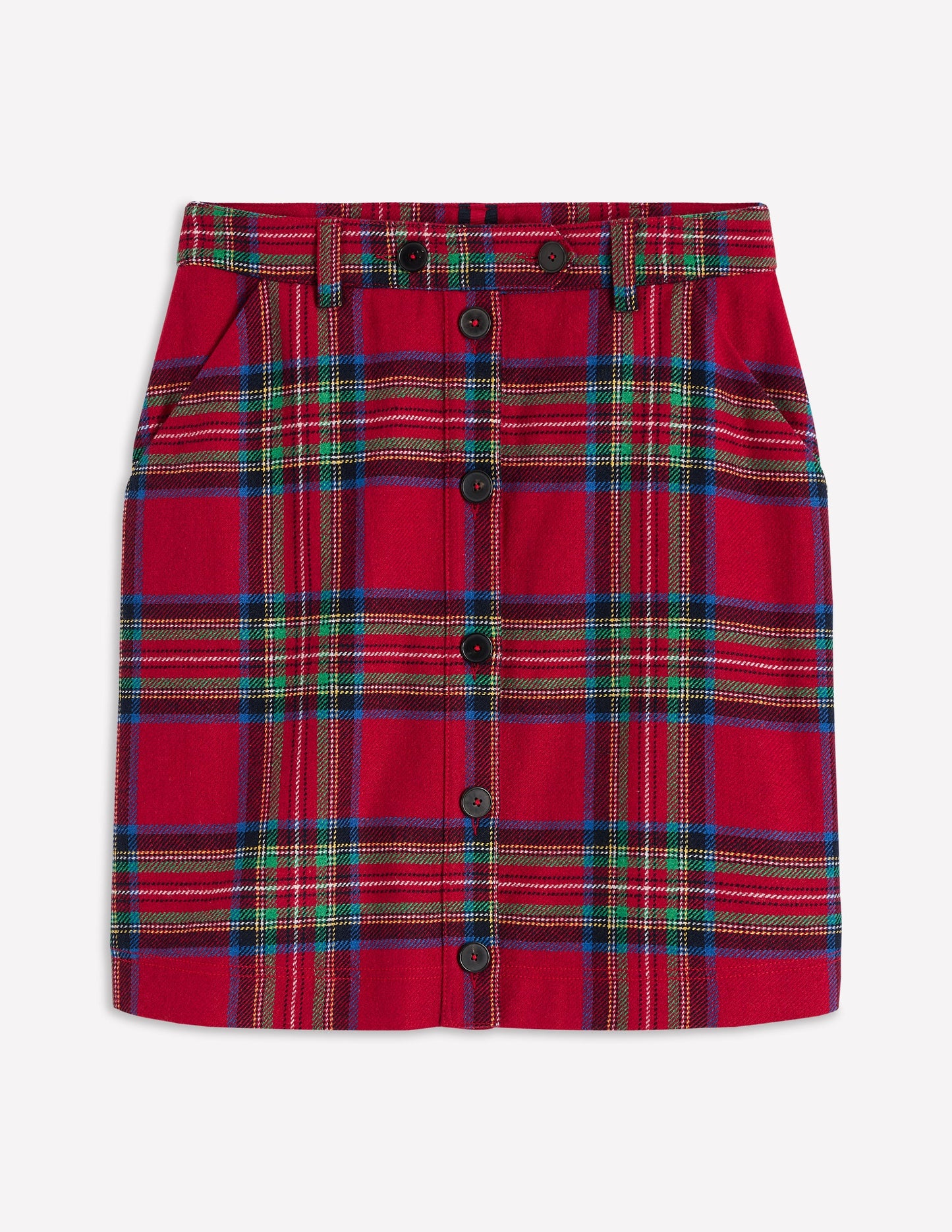 Cecelia Wool Skirt-Red, Blue and Green Check