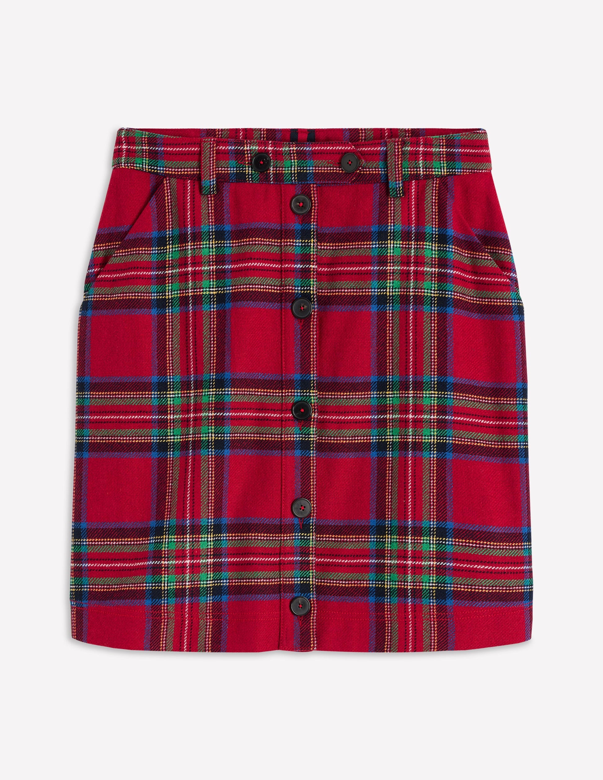 Cecelia Wool Skirt-Red, Blue and Green Check-6