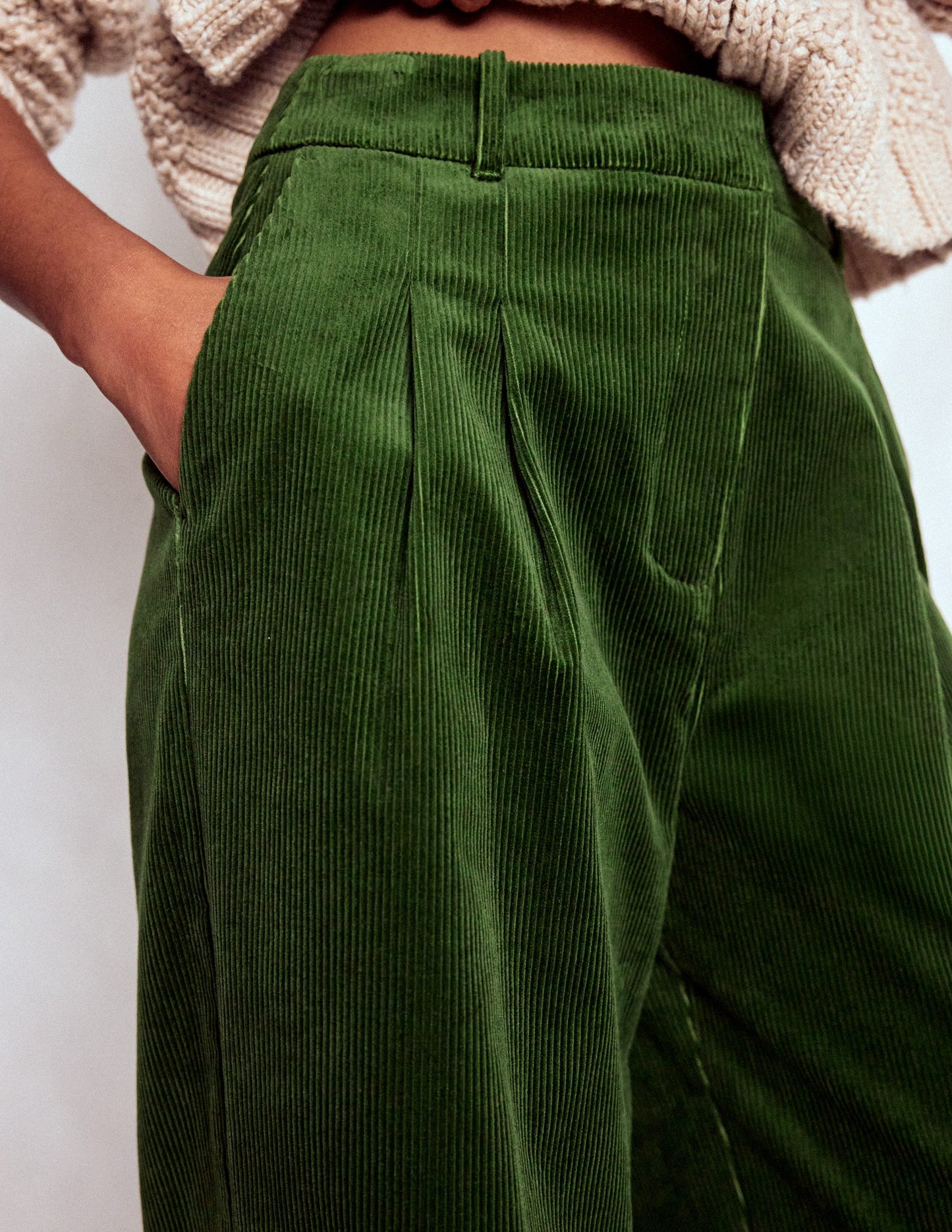 Kensington Cord Trousers-Green Fir