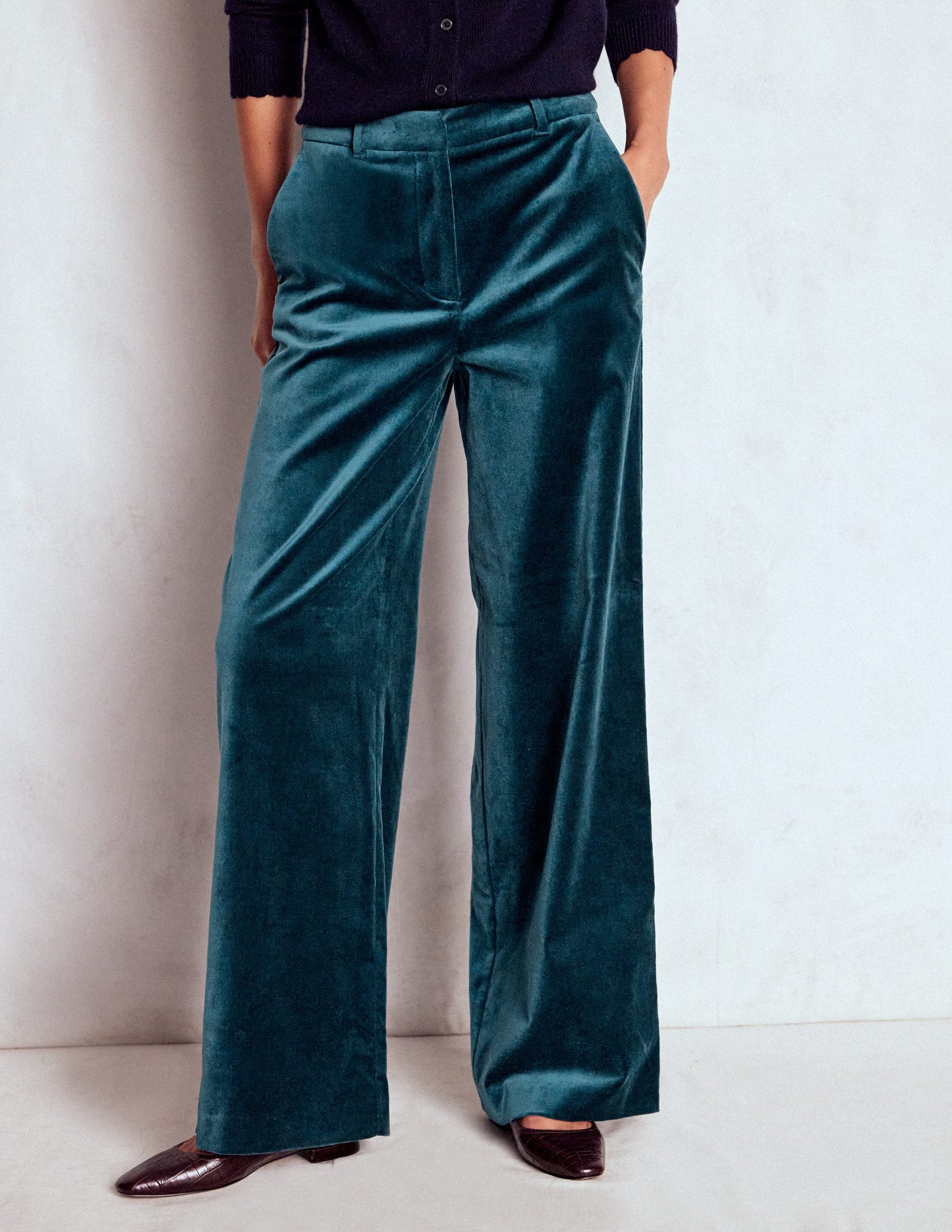 Belgravia Velvet Trousers-Midnight Teal