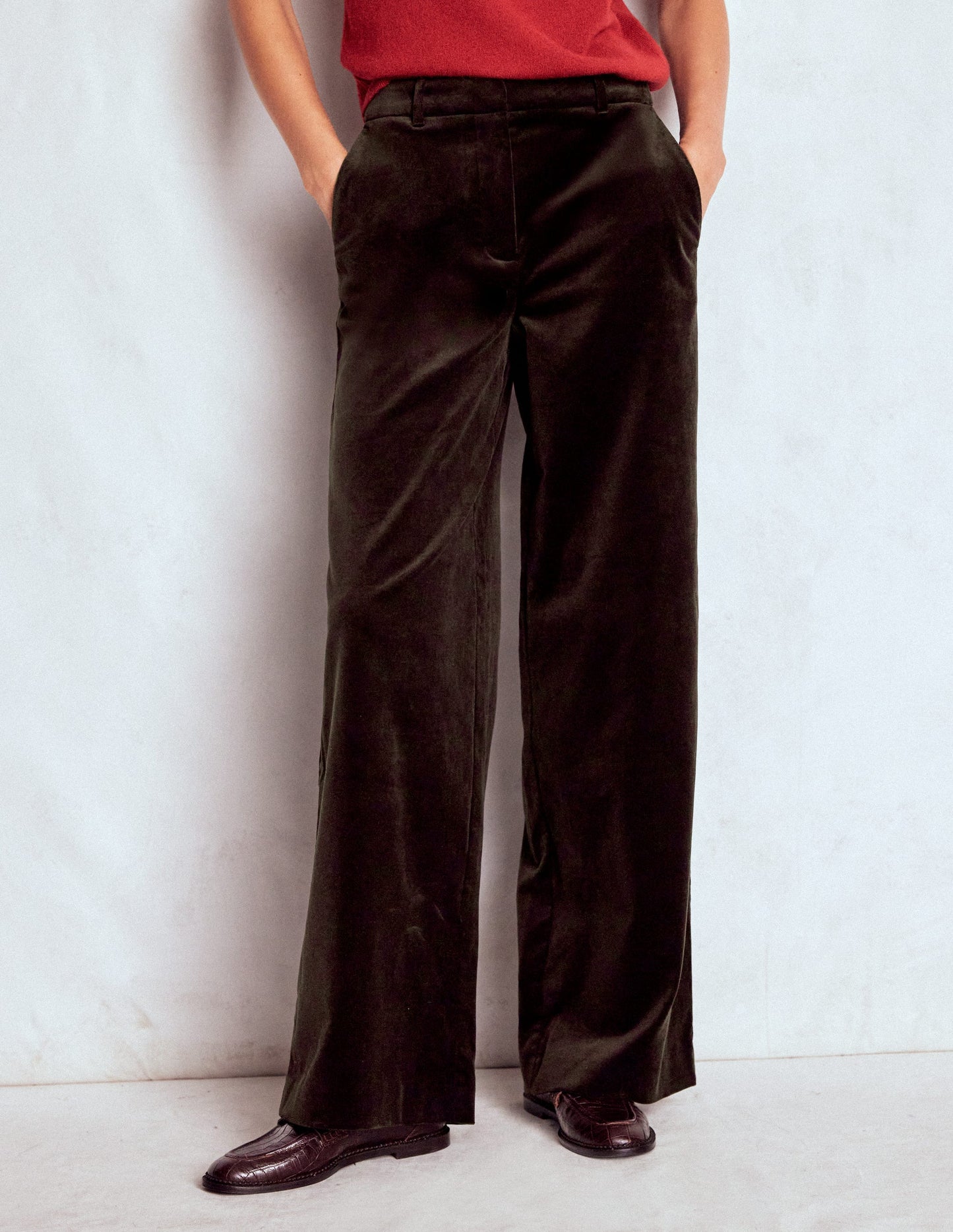 Belgravia Velvet Trousers-Espresso