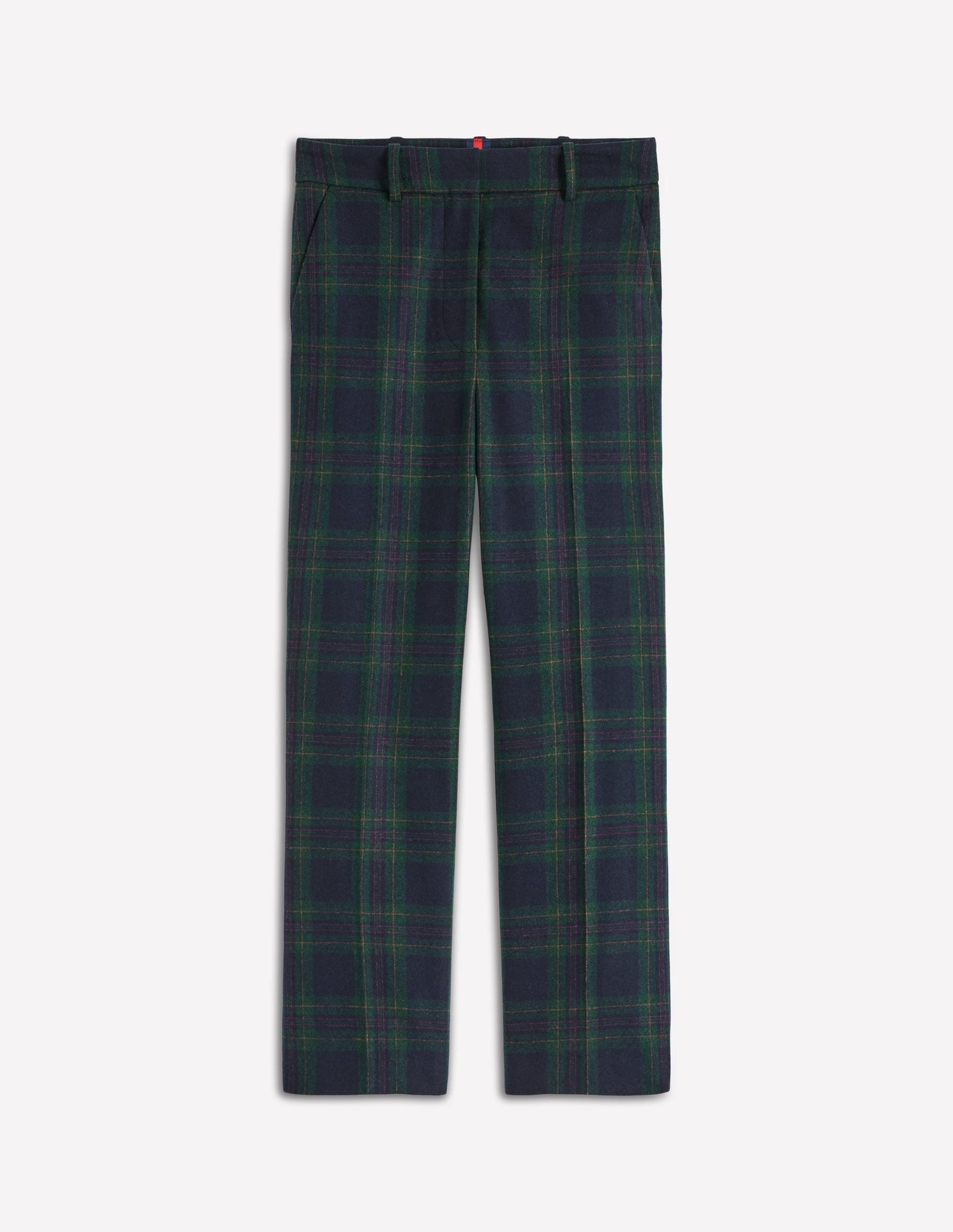 Canonbury Wool Trousers-Navy and Green Tonal Check
