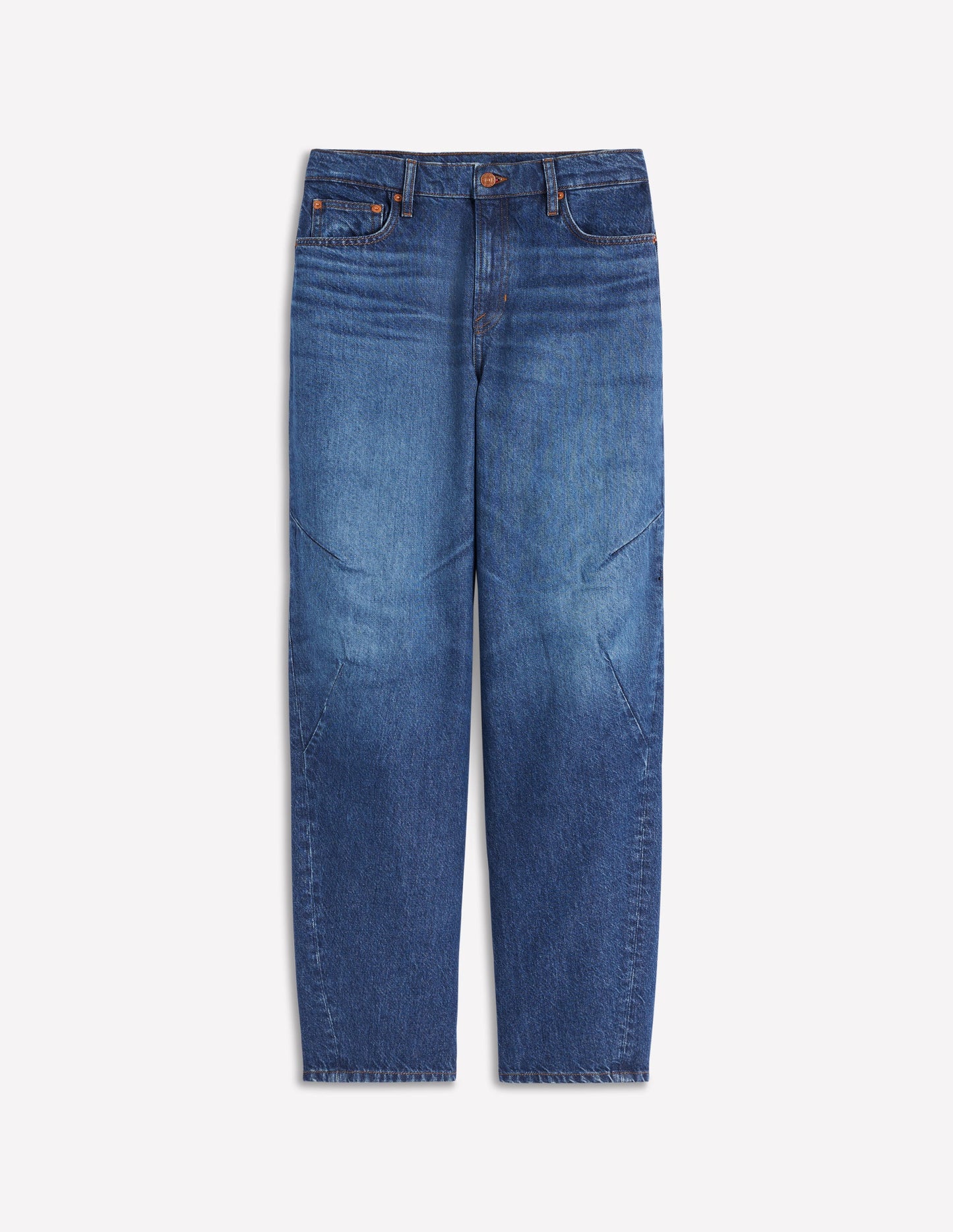 Full Length Barrel Leg Jeans-Dark Vintage