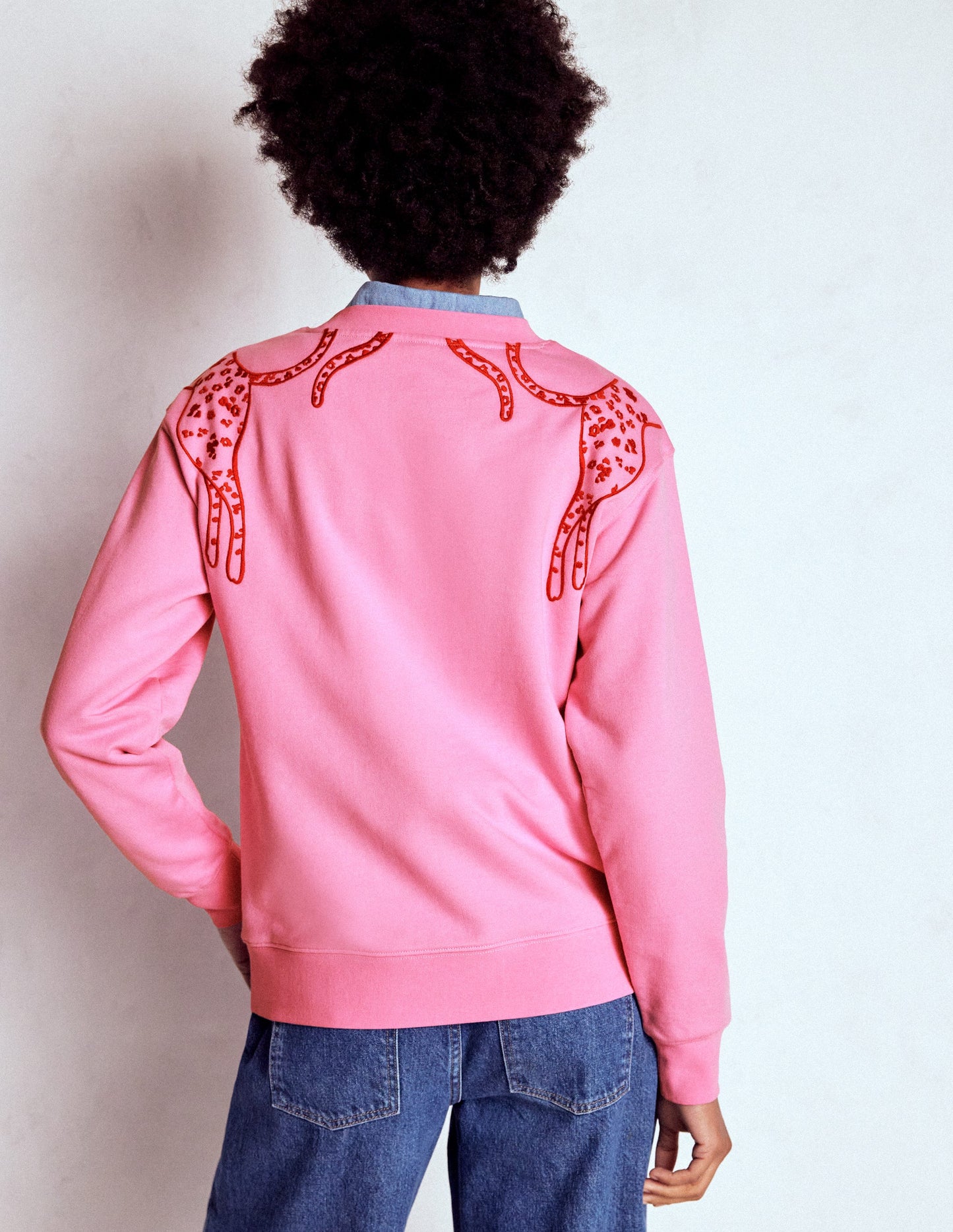 Emi Embroidered Sweatshirt-Leopard Embroidery