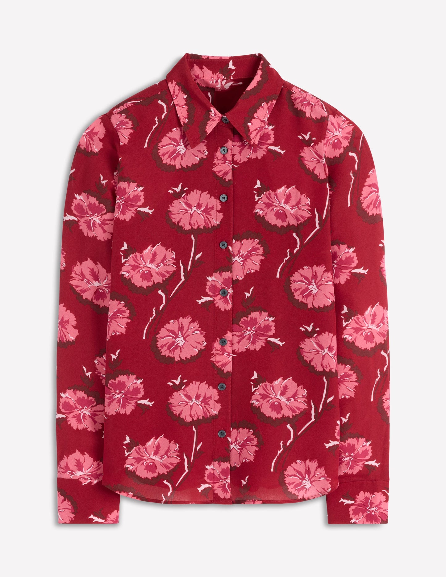 Sienna Silk Shirt-Red, Delicate Carnation