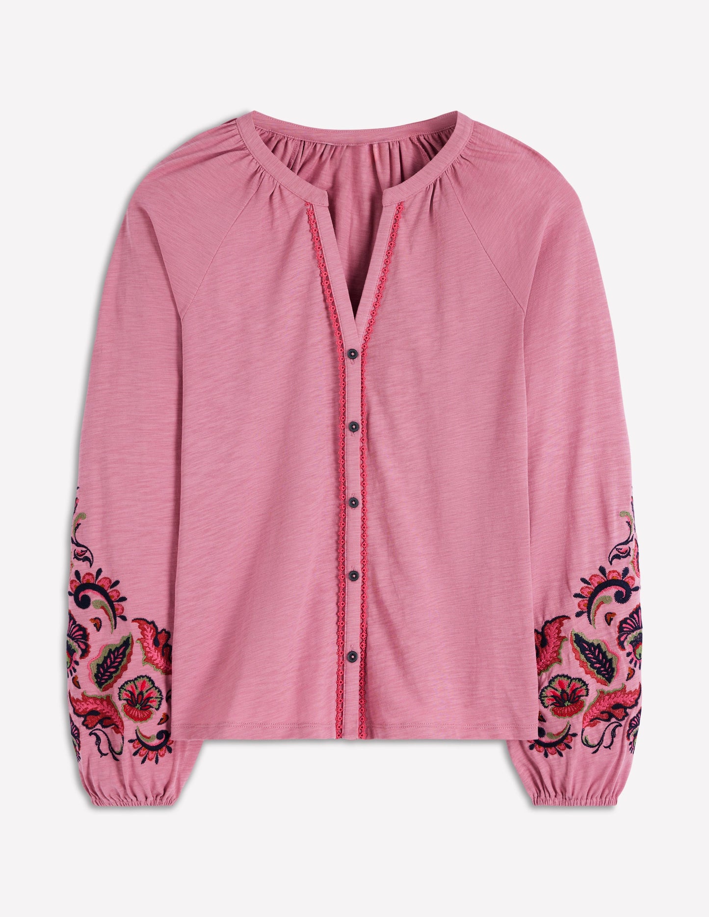 Alma Embroidered Shirt-Ash Rose
