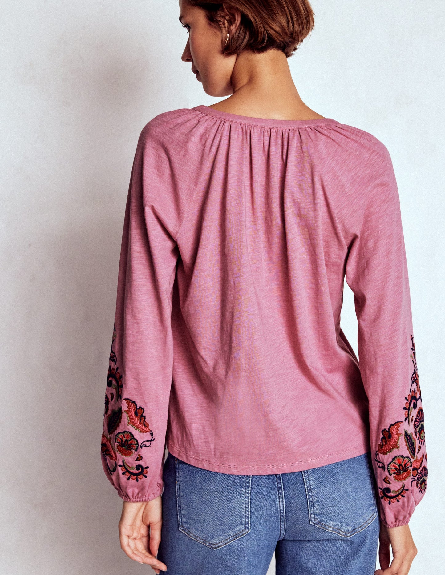 Alma Embroidered Shirt-Ash Rose