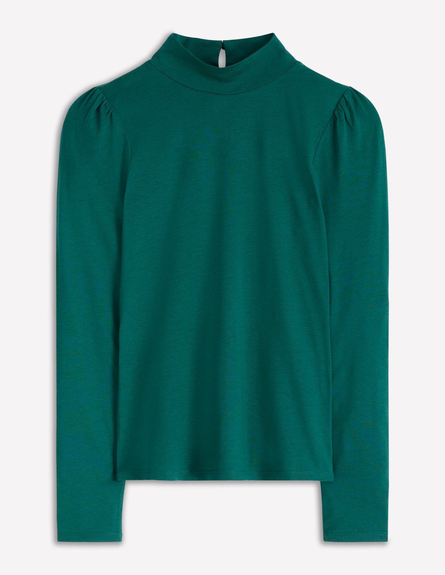 Puff Shoulder Jersey Top-Emerald Night