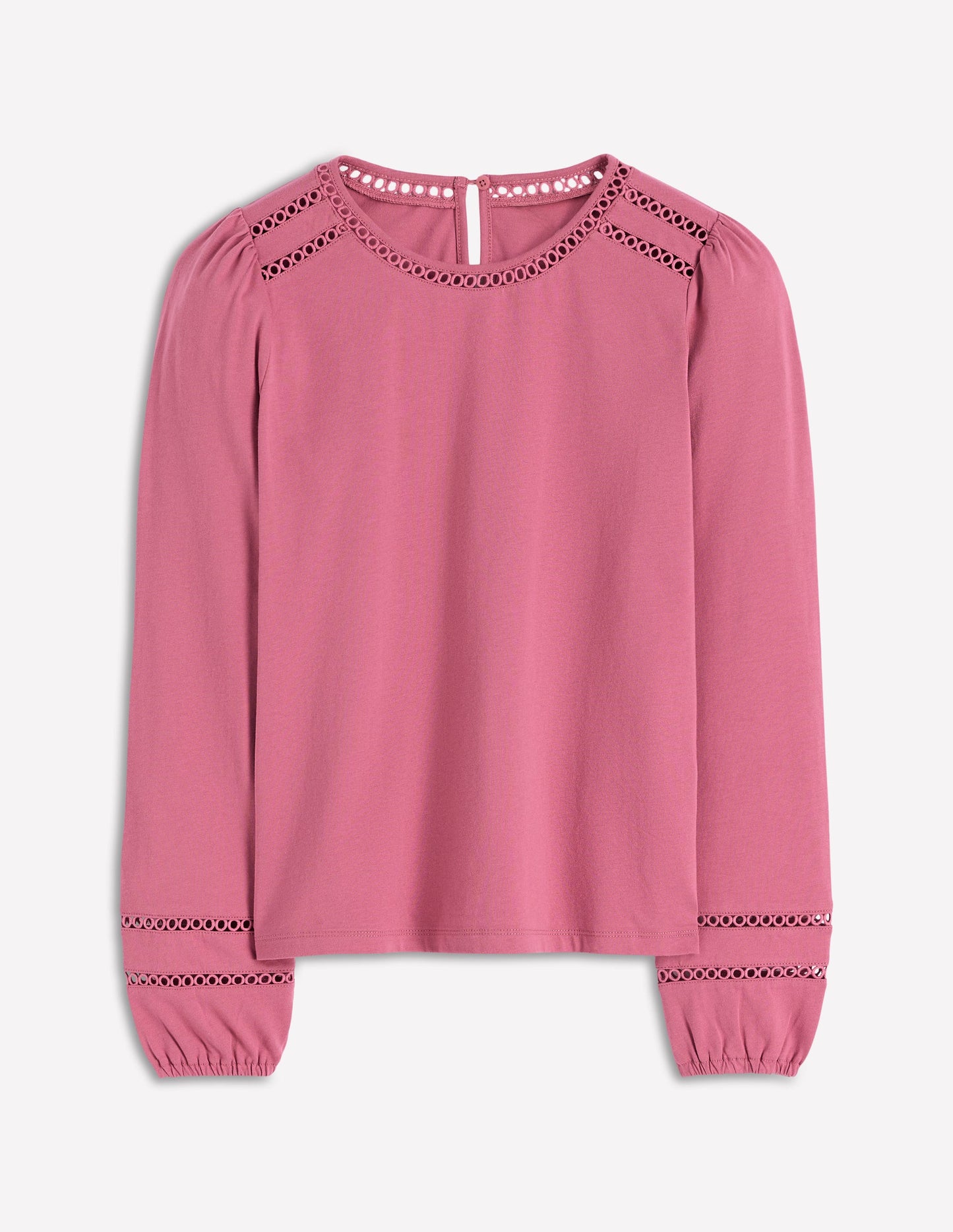 Flo Trim Detail Top-Pink Heather