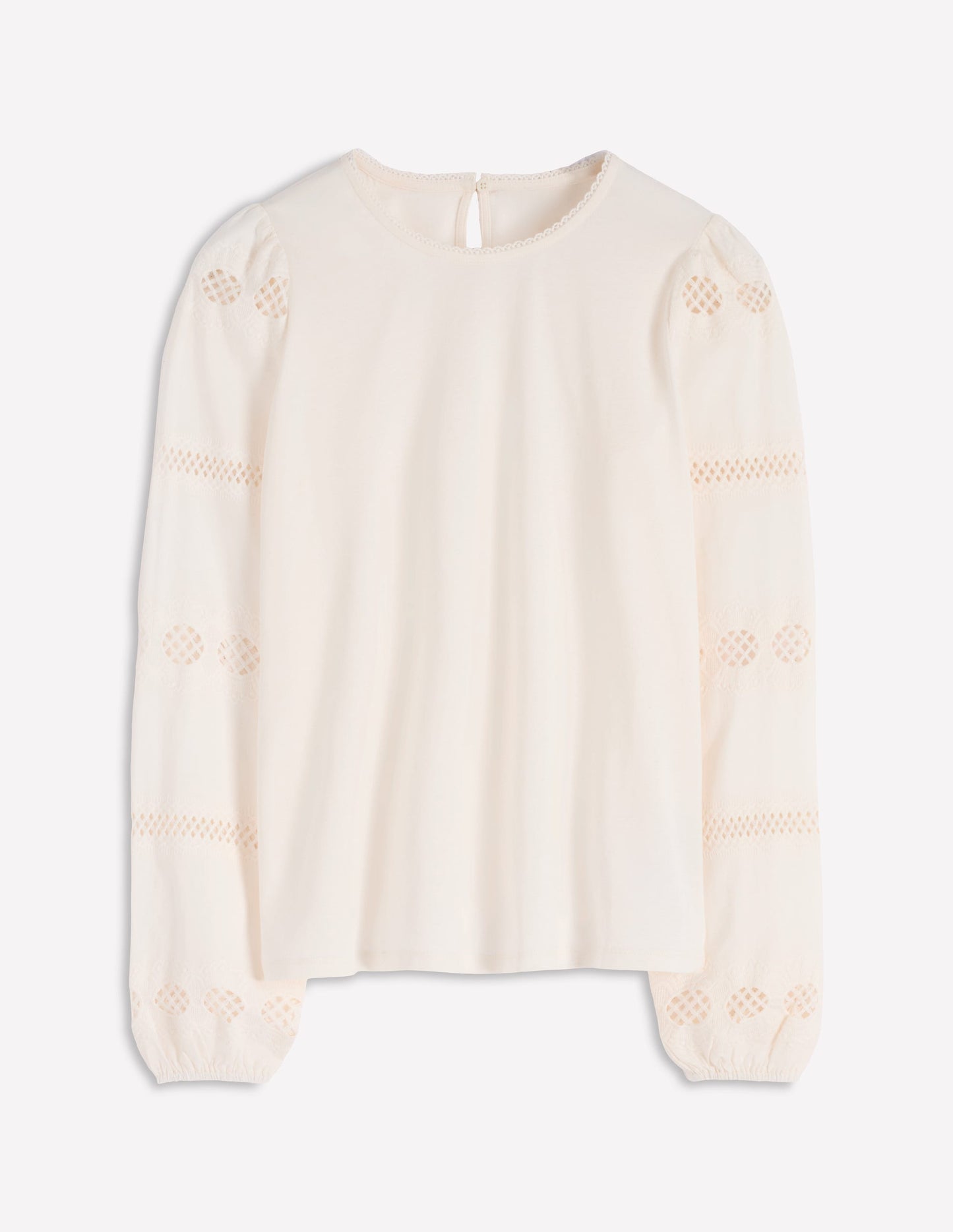 Millie Lace Mix Top-Ivory