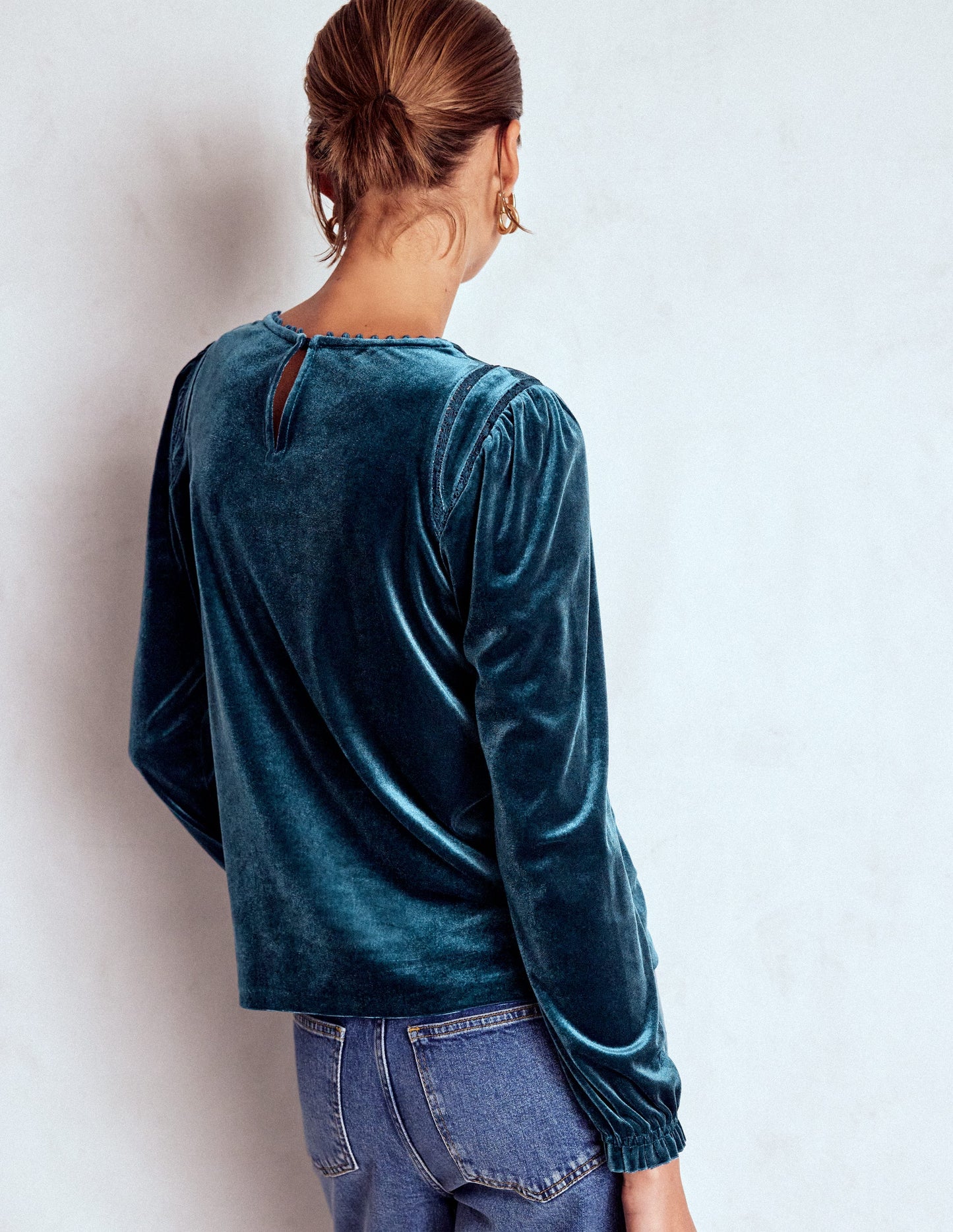 Mila Velvet Top-Midnight Ocean