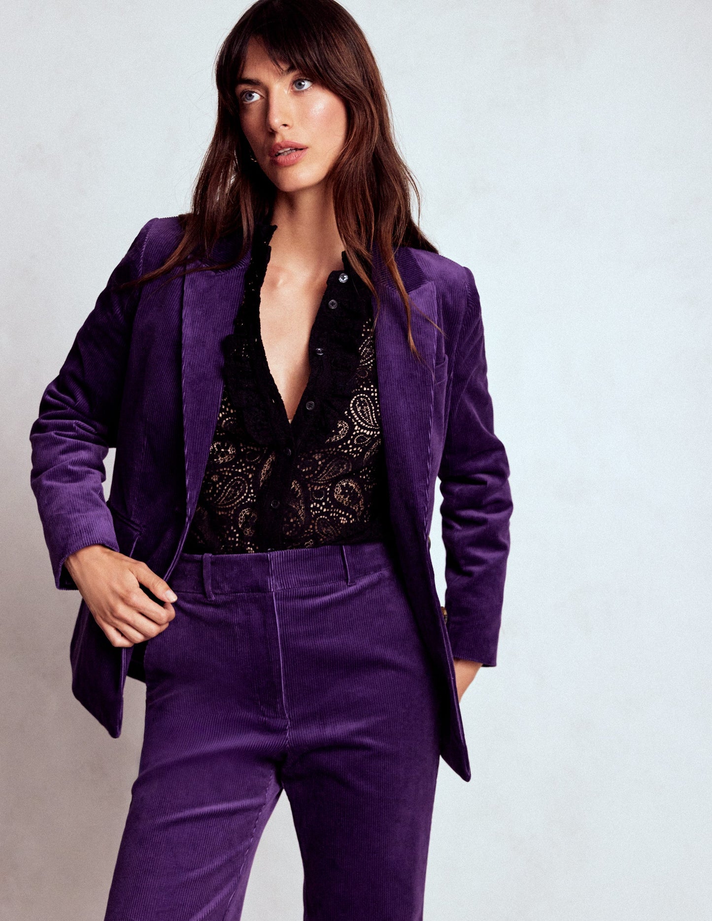 Stamford Cord Blazer-Mystical Purple