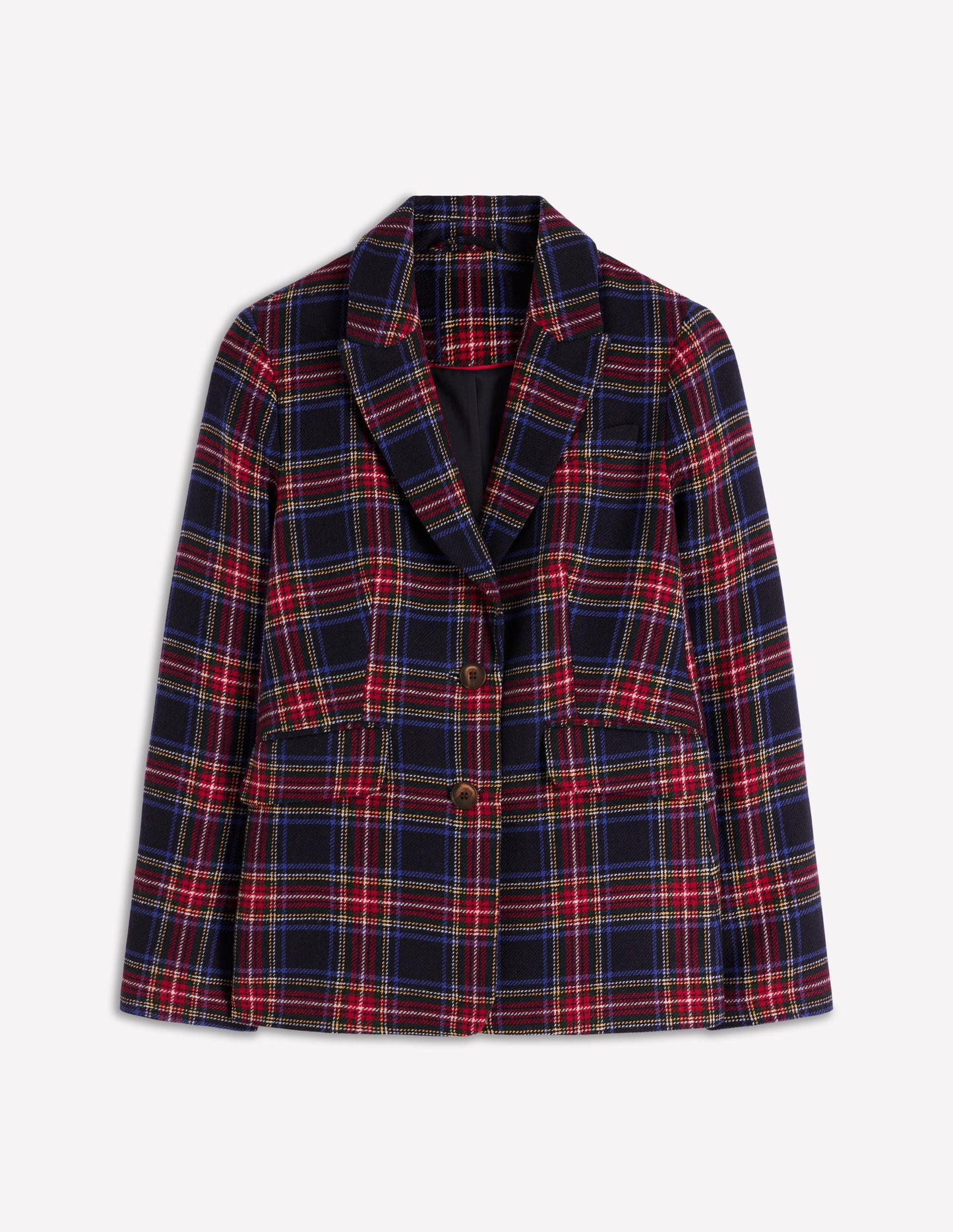 Stamford Wool-Blend Blazer-Navy, Green and Red Check