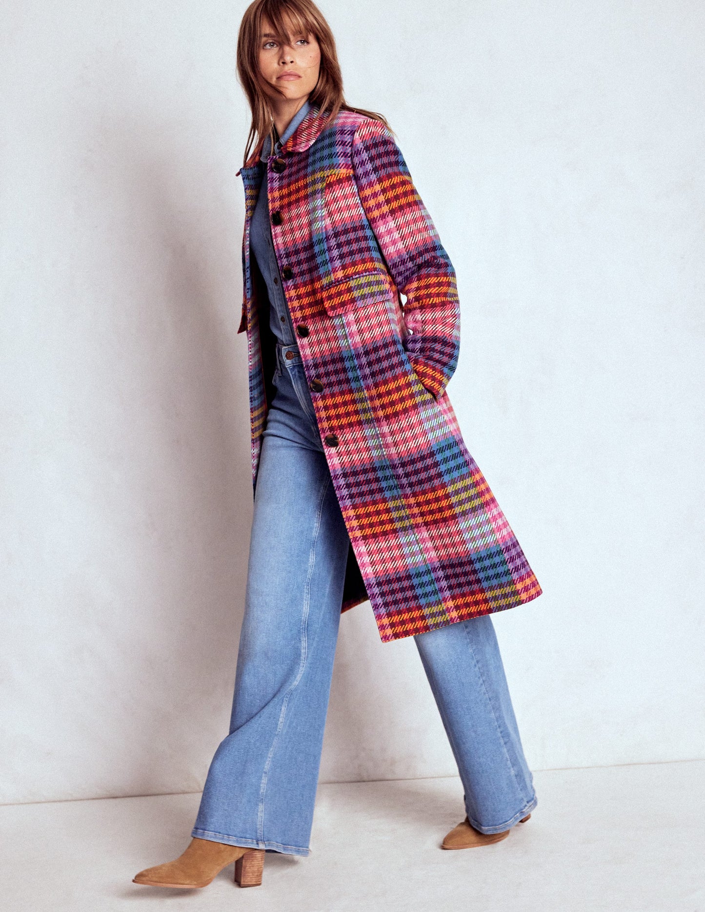St Albans Coat-Rainbow Blanket Multi Gingham