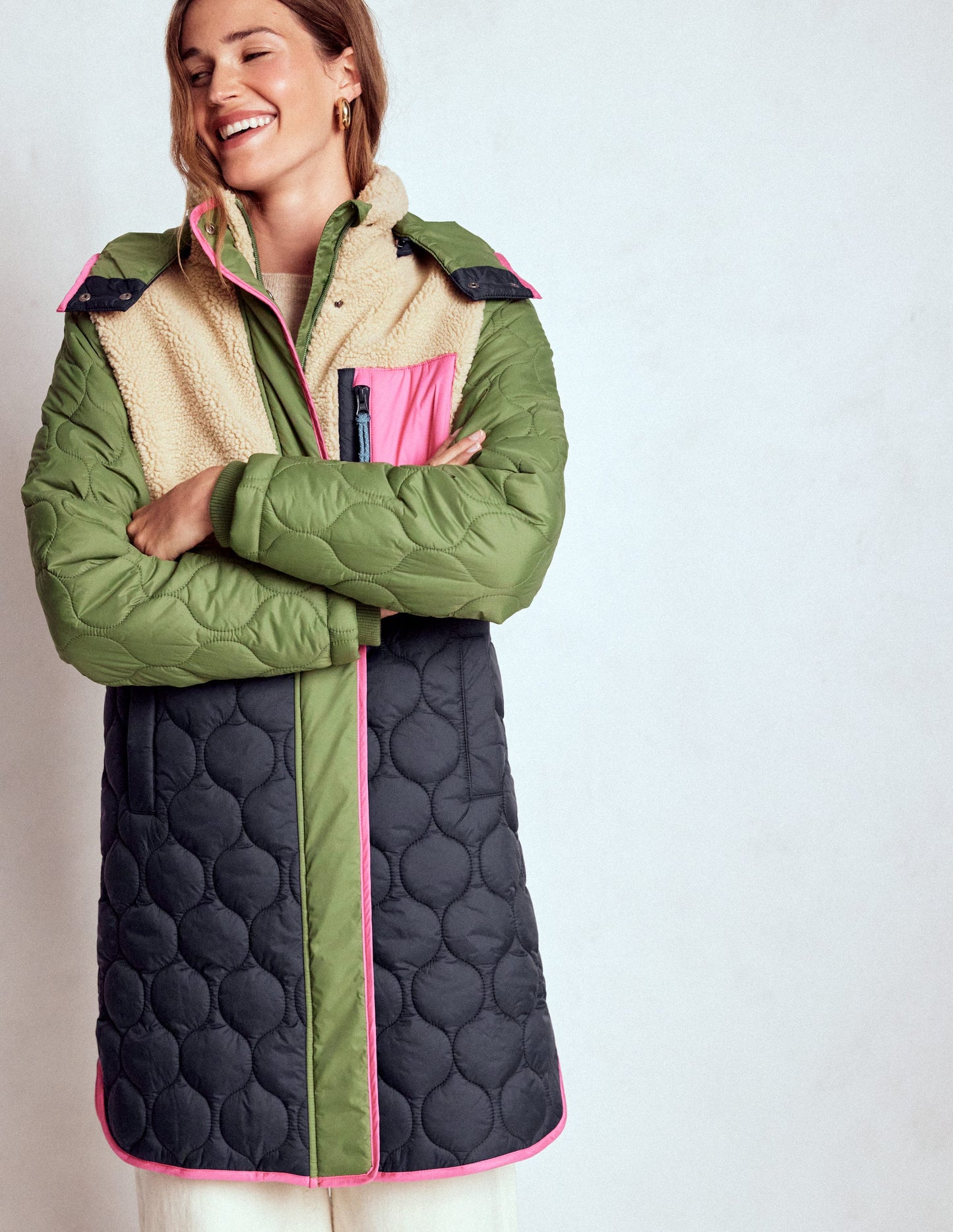 Borg Mix Coat-Multi Borg