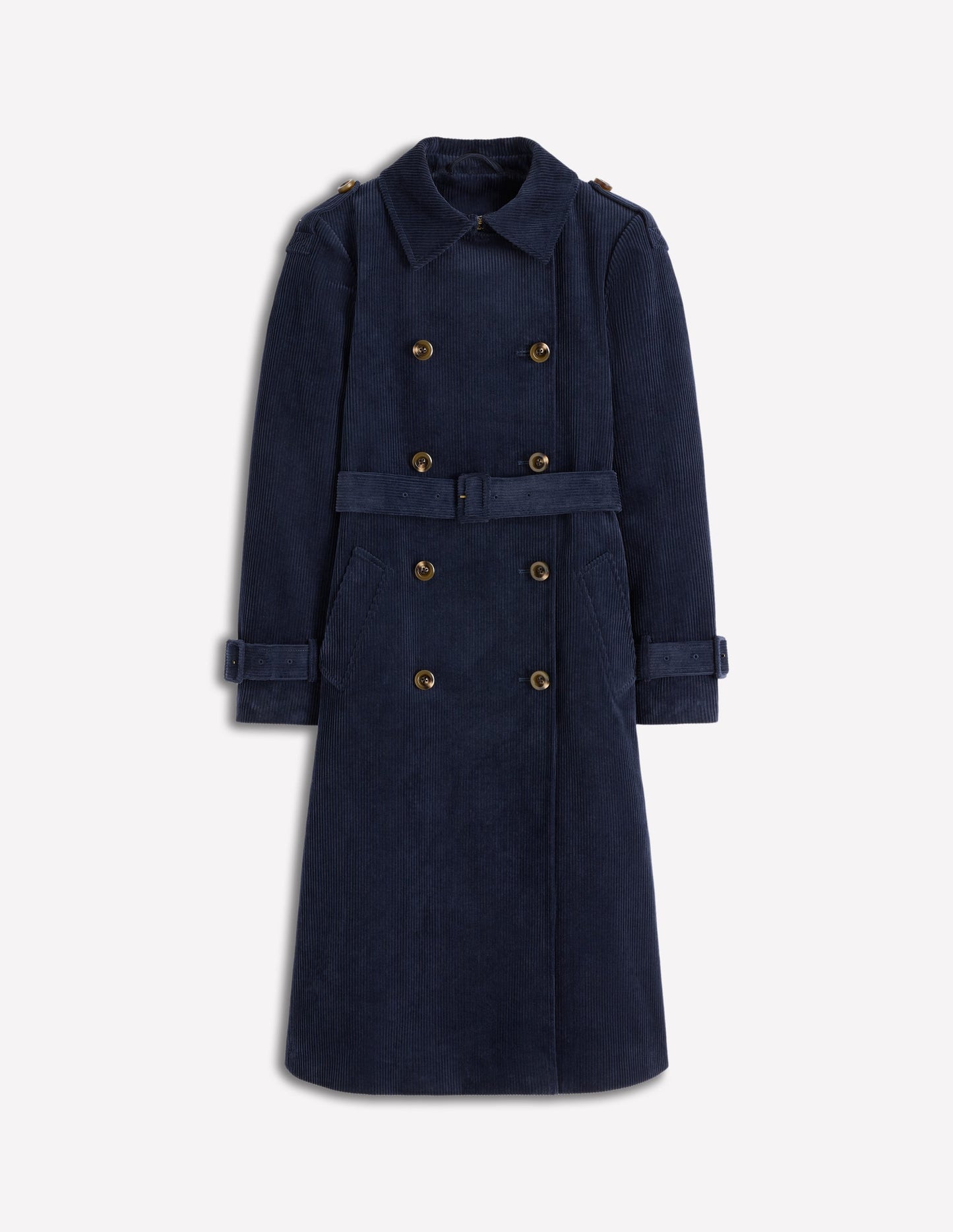 Cheltenham Cord Trench Coat-Navy