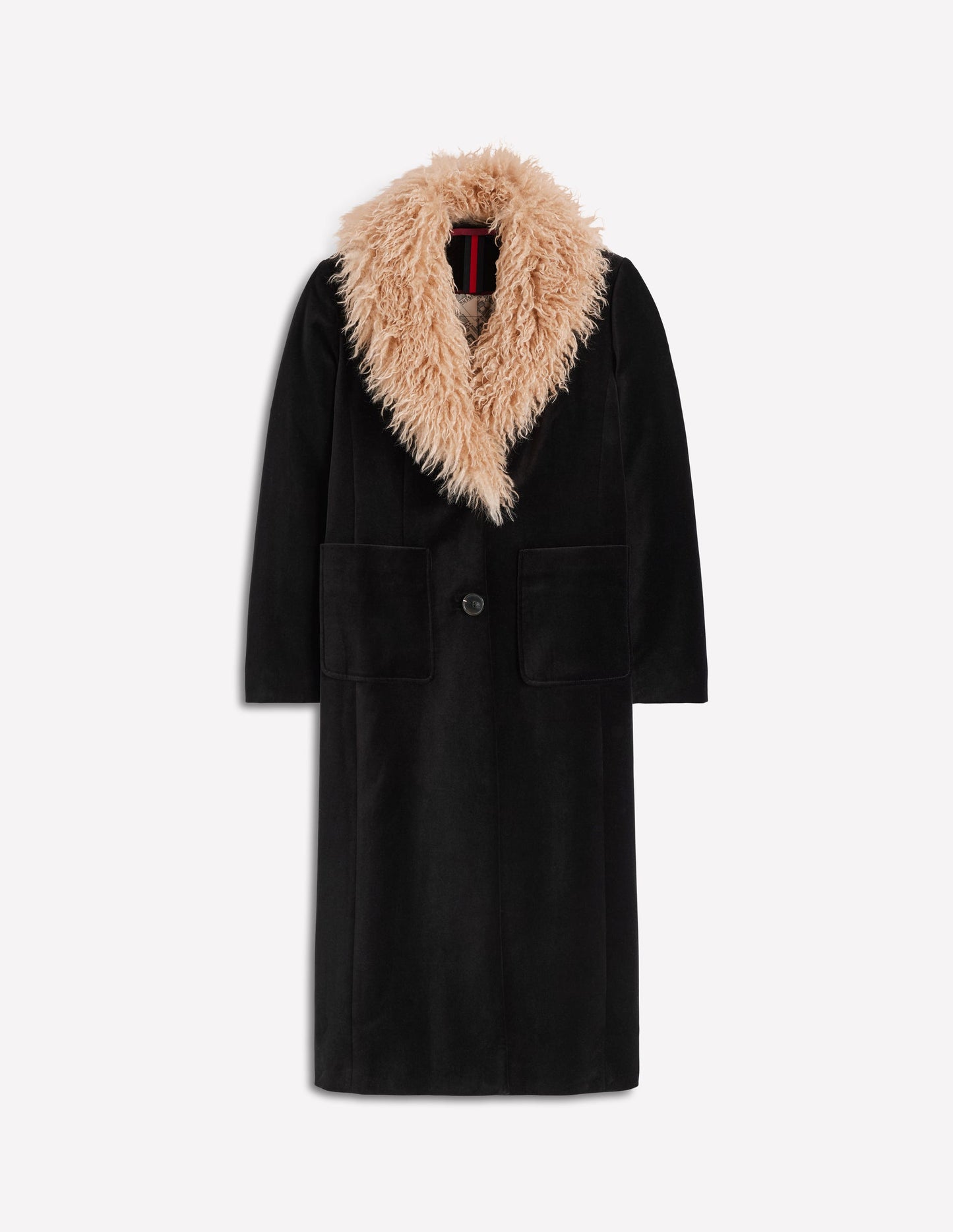 Fur Tipped Coat-Black