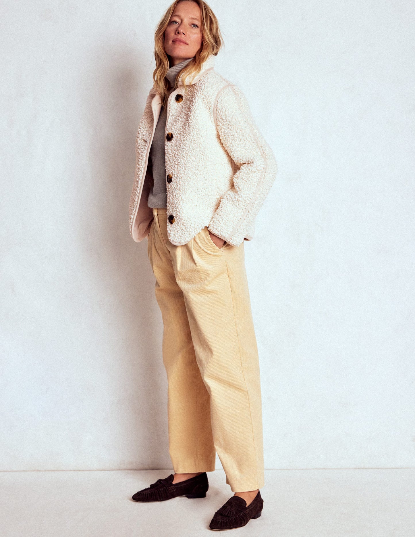 Borg Jacket-Curly Natural Borg