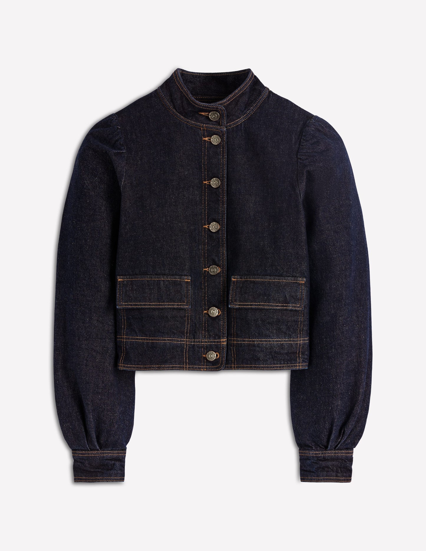 Topstitch Denim Jacket-Indigo