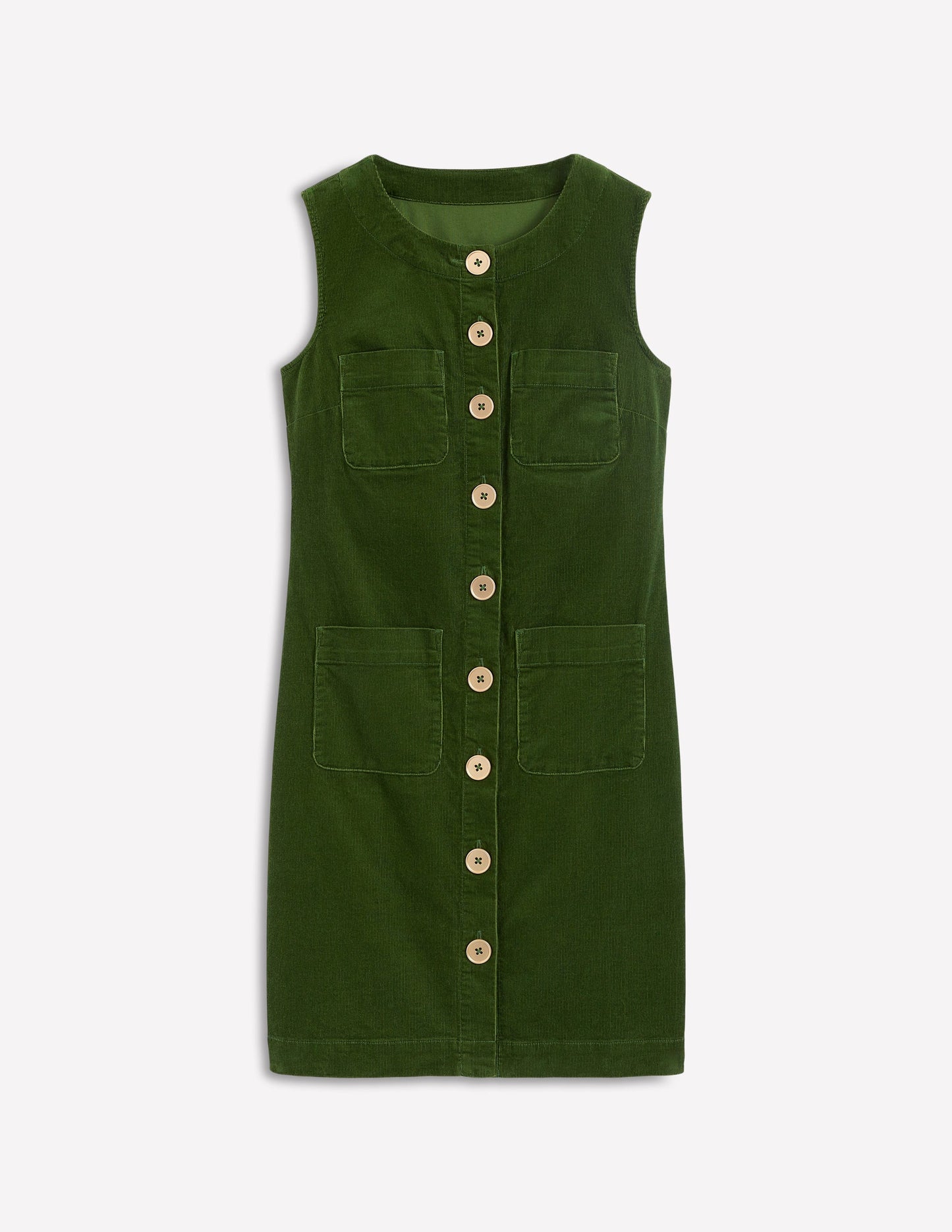 Evelyn Cord Shift Dress-Green Fir