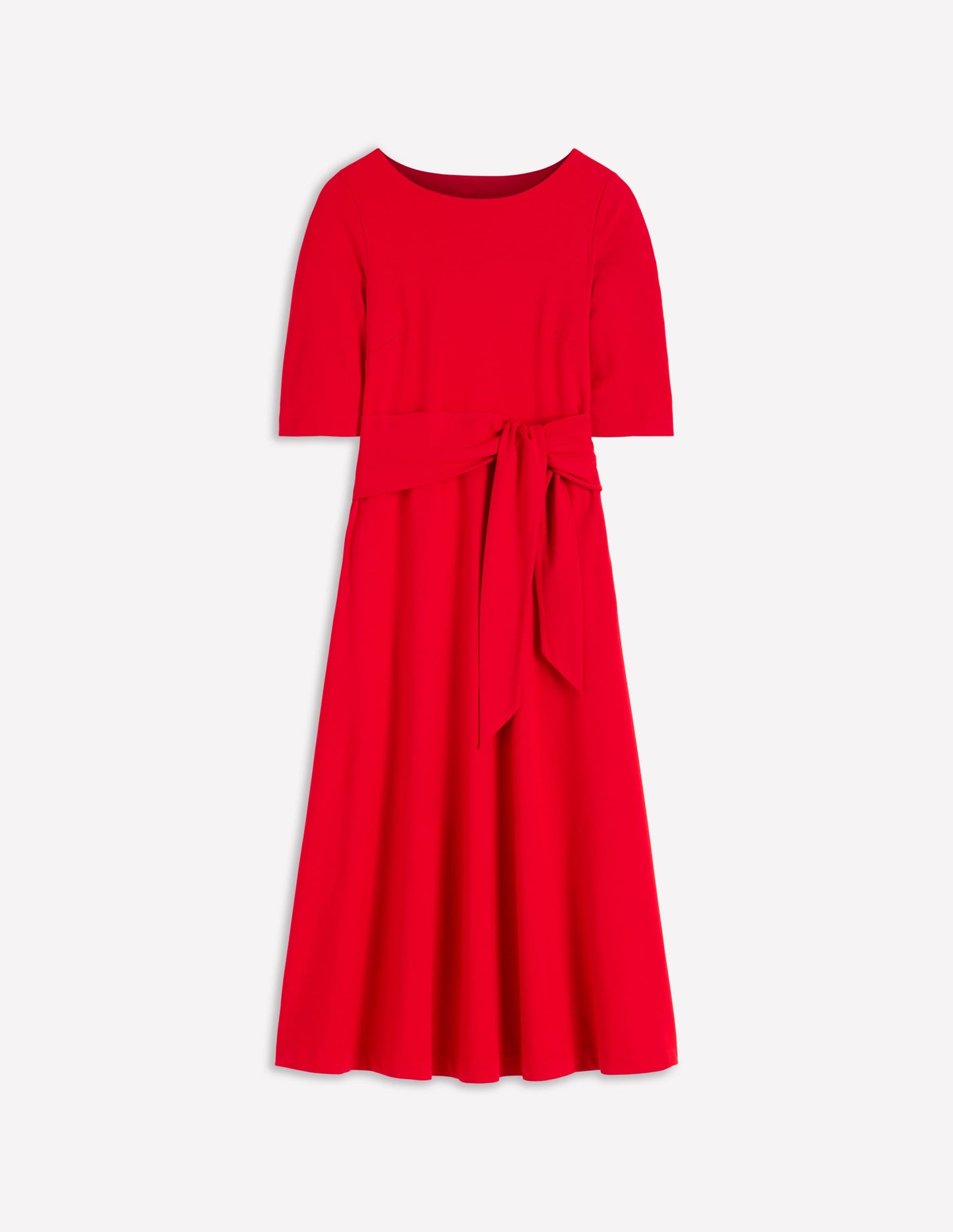 Mathilde Tie Waist Ponte Dress-Spicy Red