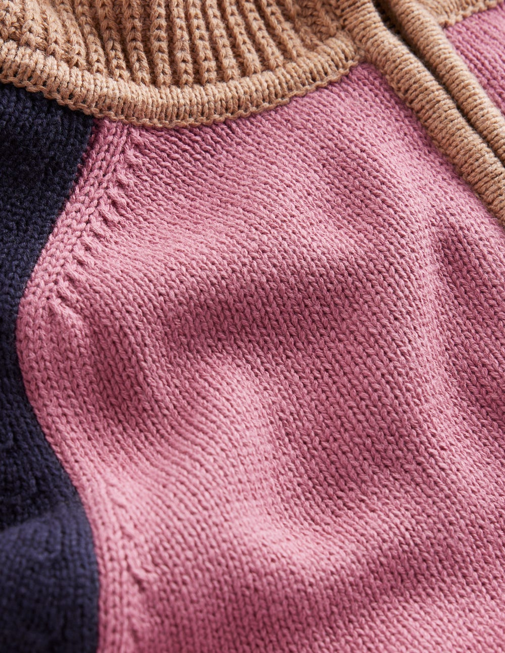 Lucy Half-zip Jumper-Pink Heather, Navy