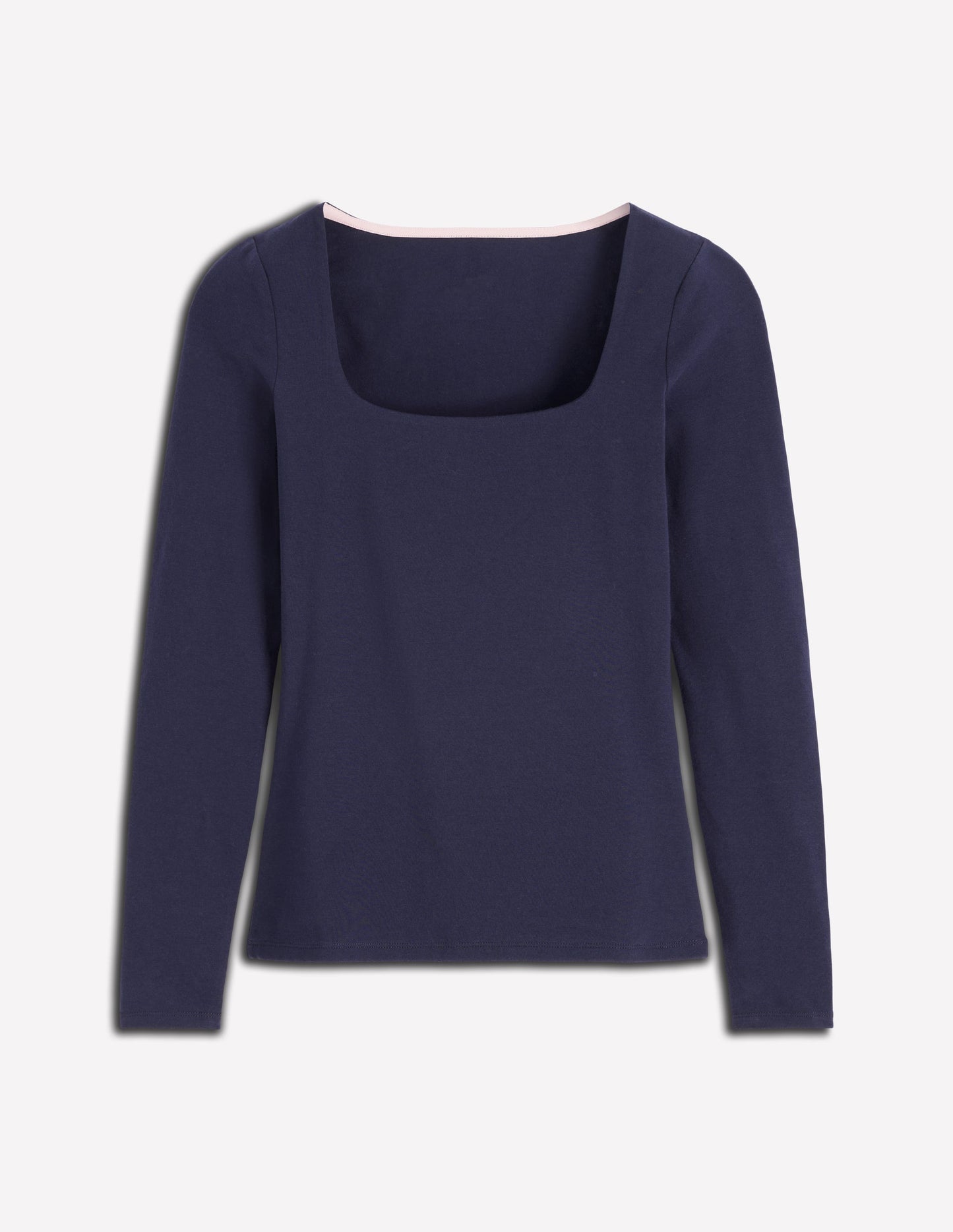 Double Layer Square Neck Top-Navy