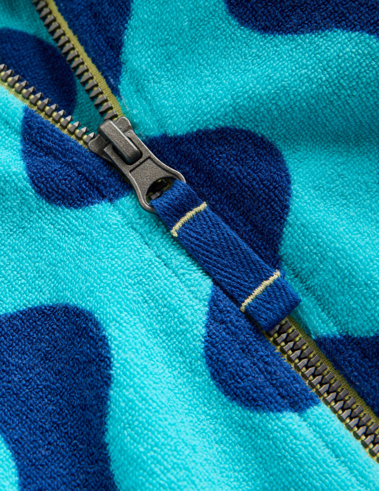Towelling Zip-Up Throw-On-Blue Waves