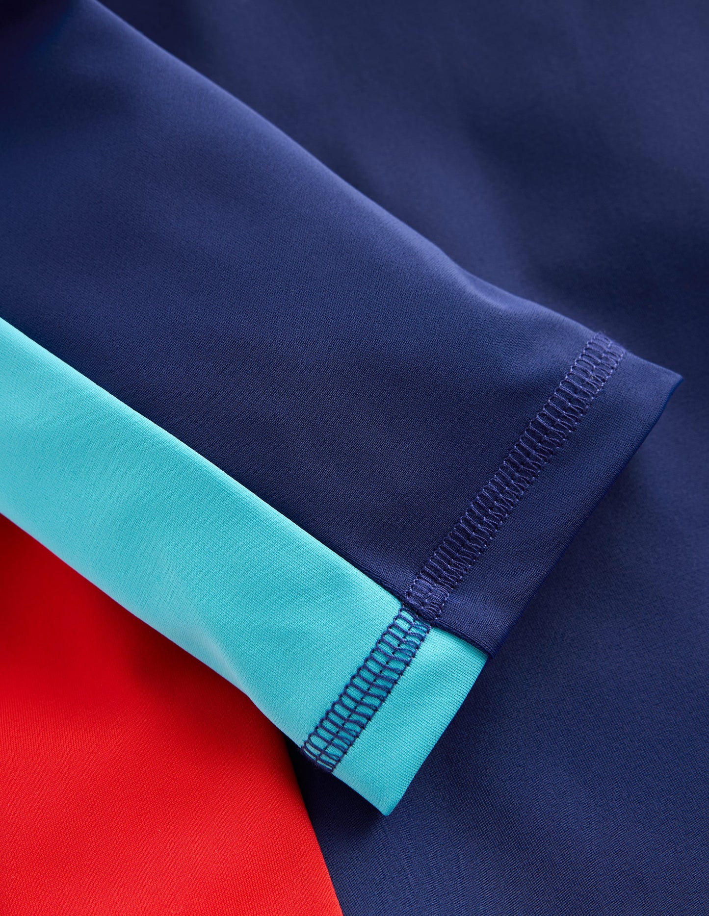 Sun Safe Col Block Rash Vest-Mazarine Blue