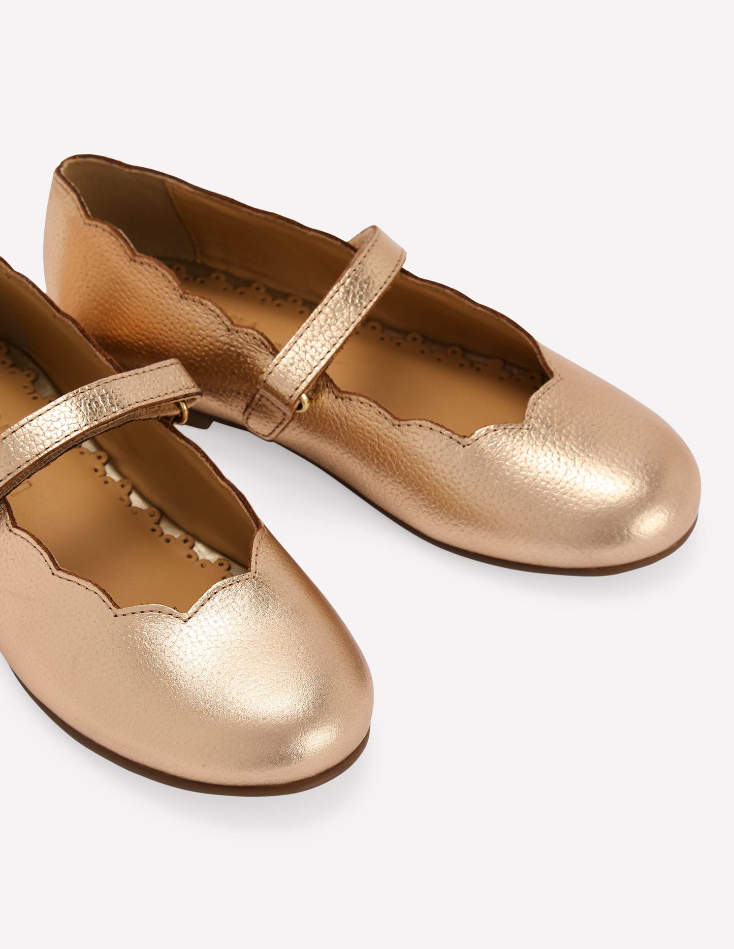 Scallop Mary Janes-Gold