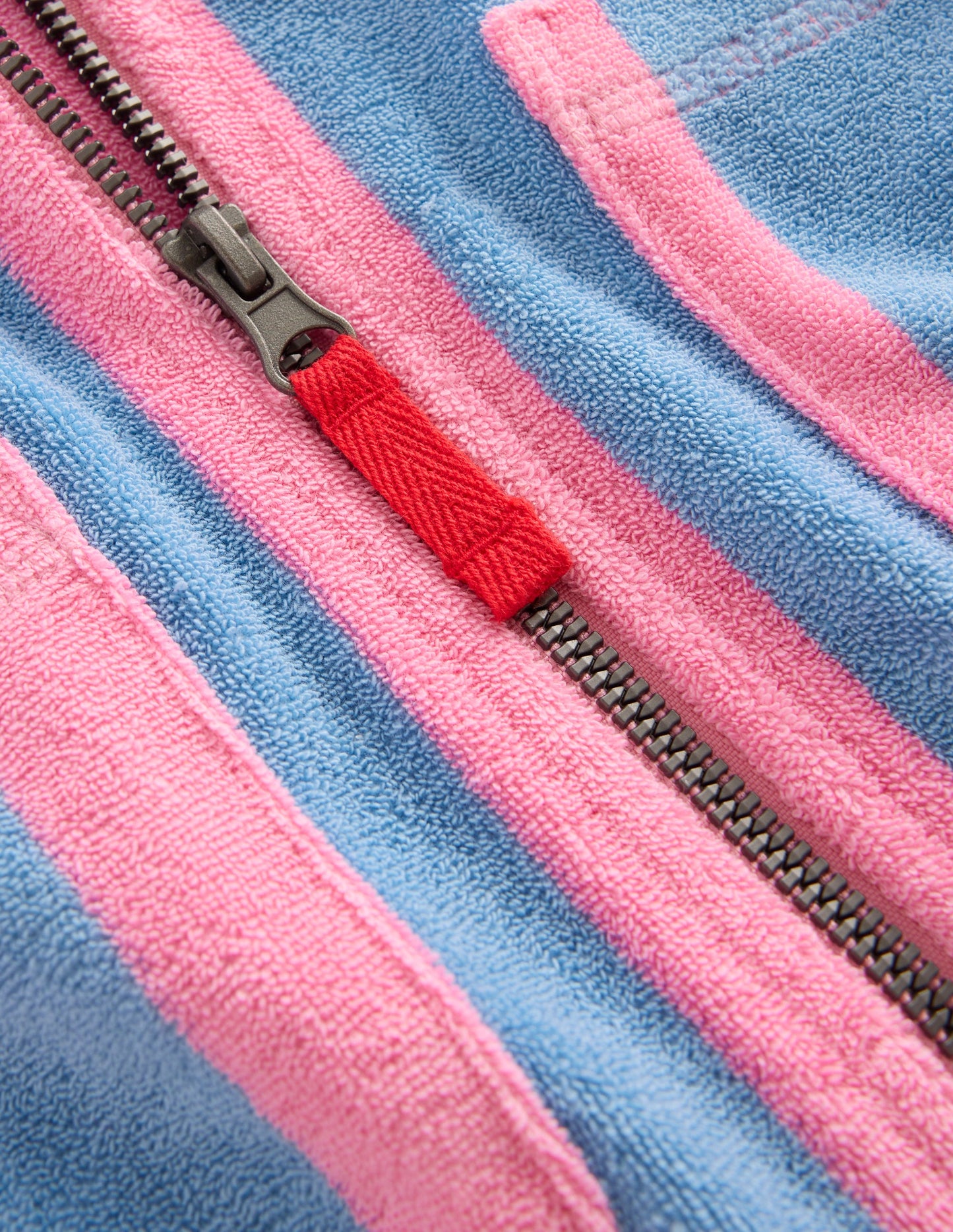 Romie Towelling Zip Throw-On-Multi Hotchpotch Stripe