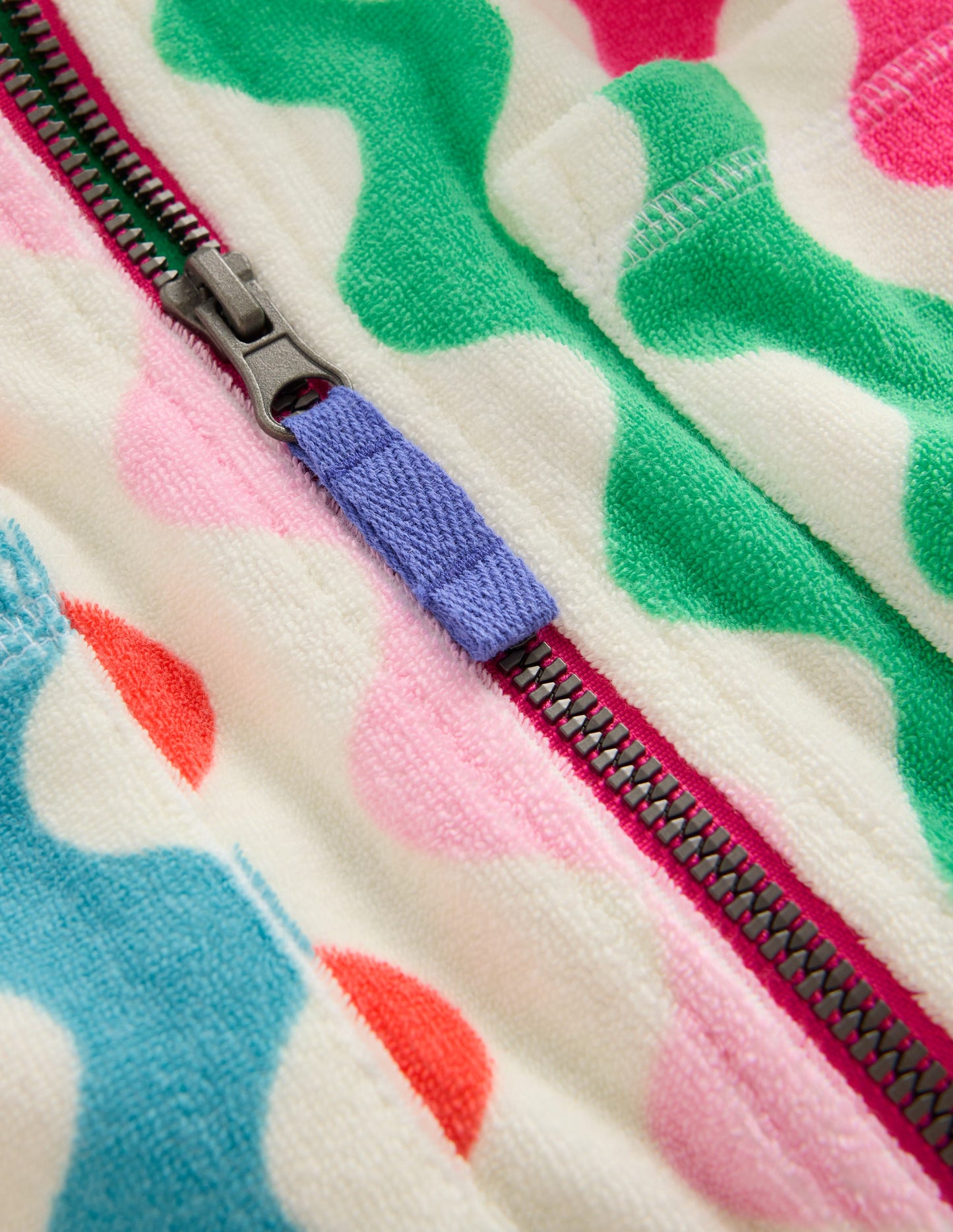 Romie Towelling Zip Throw-On-Multi Rainbow Wave