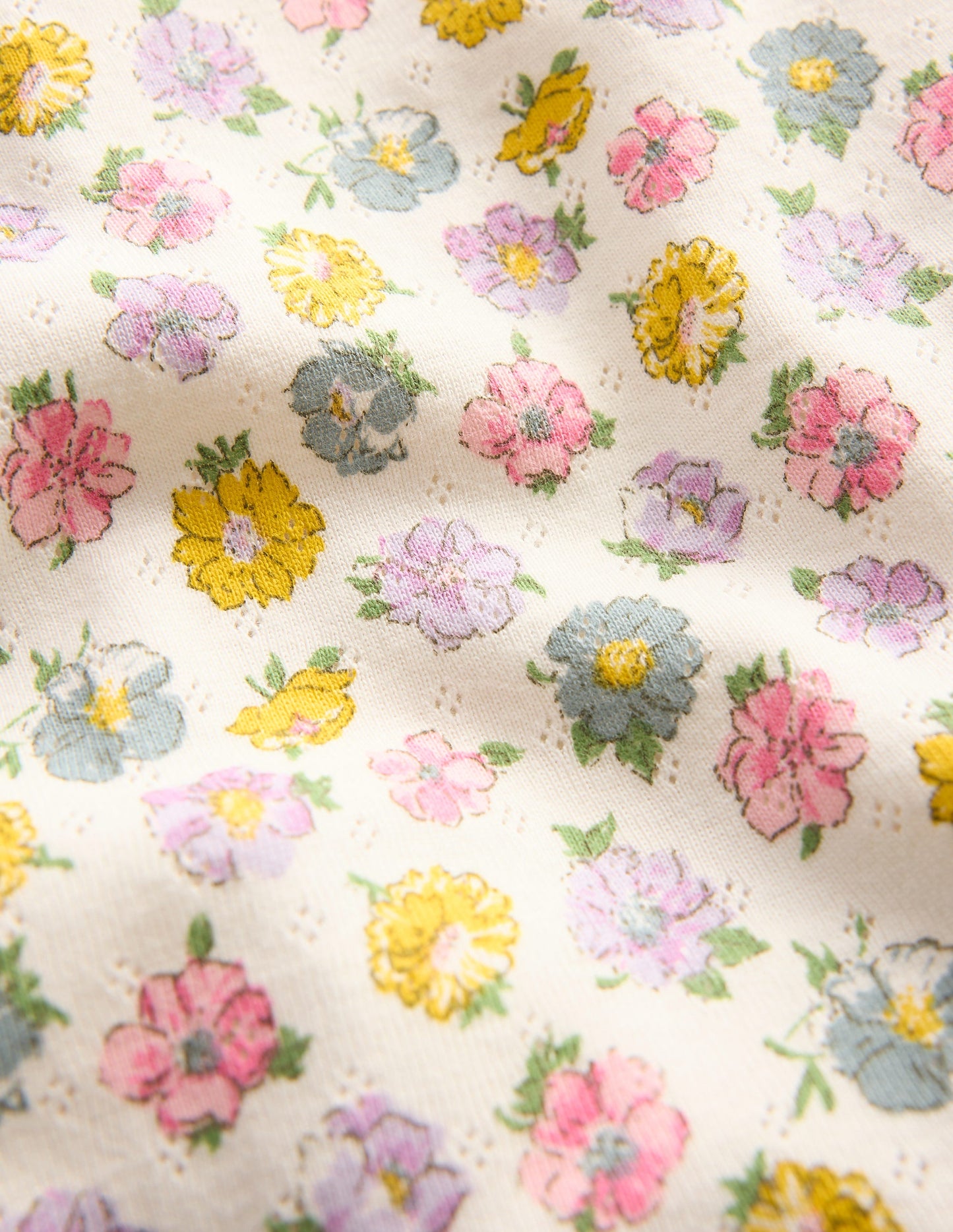 Short Sleeve Pointelle Top-Ivory Spaced Rosa