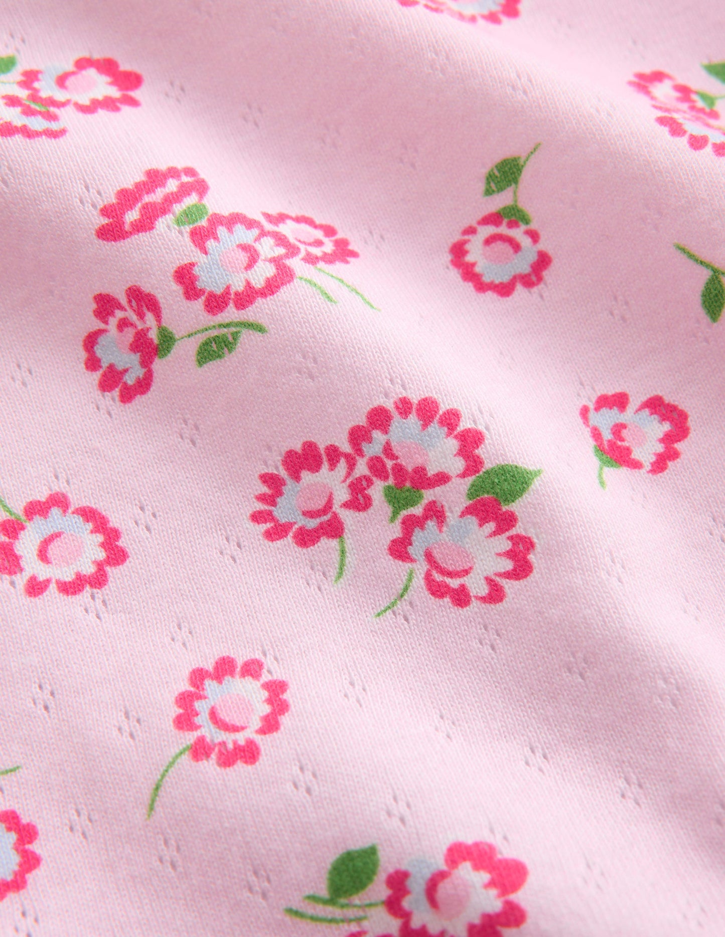 Short Sleeve Pointelle Top-Lotus Daisy