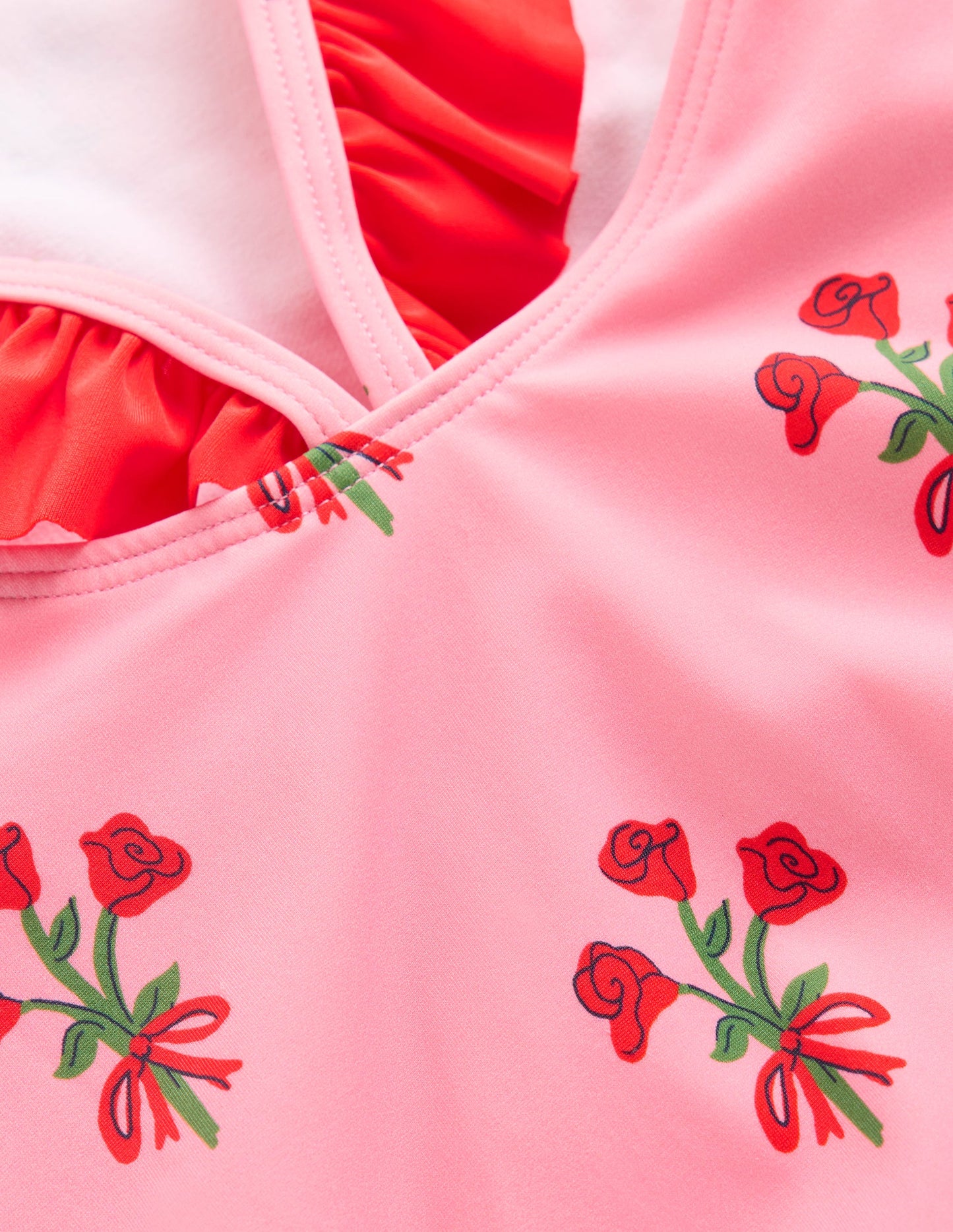 Hallie Frill Strap Swimsuit-Bubblegum Pink Posy